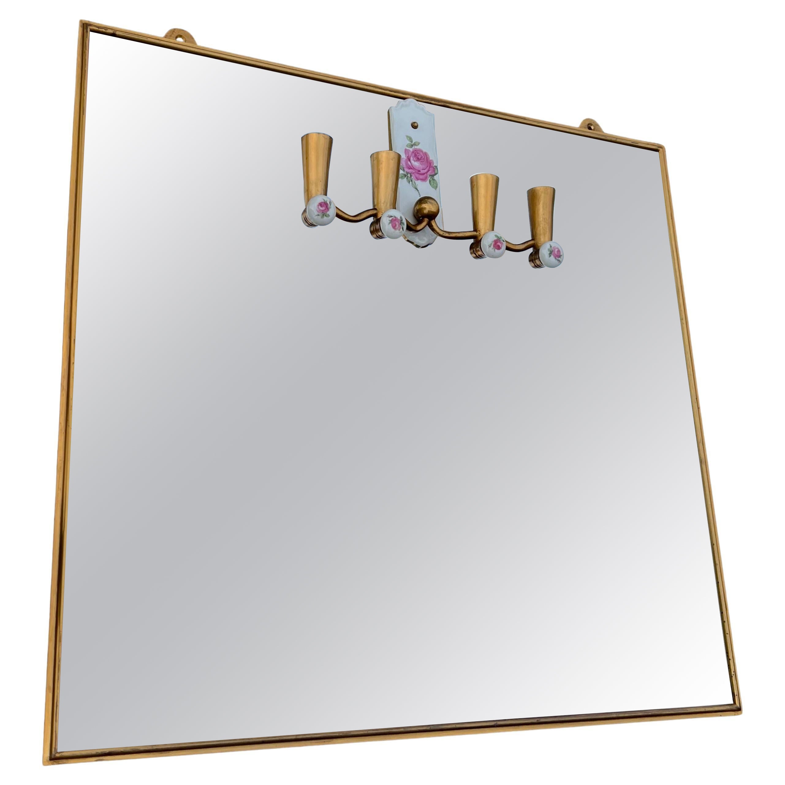 Raro set da bagno in porcellana di Limoges e bronzo, specchio, pendente, lavabo, ecc. in vendita