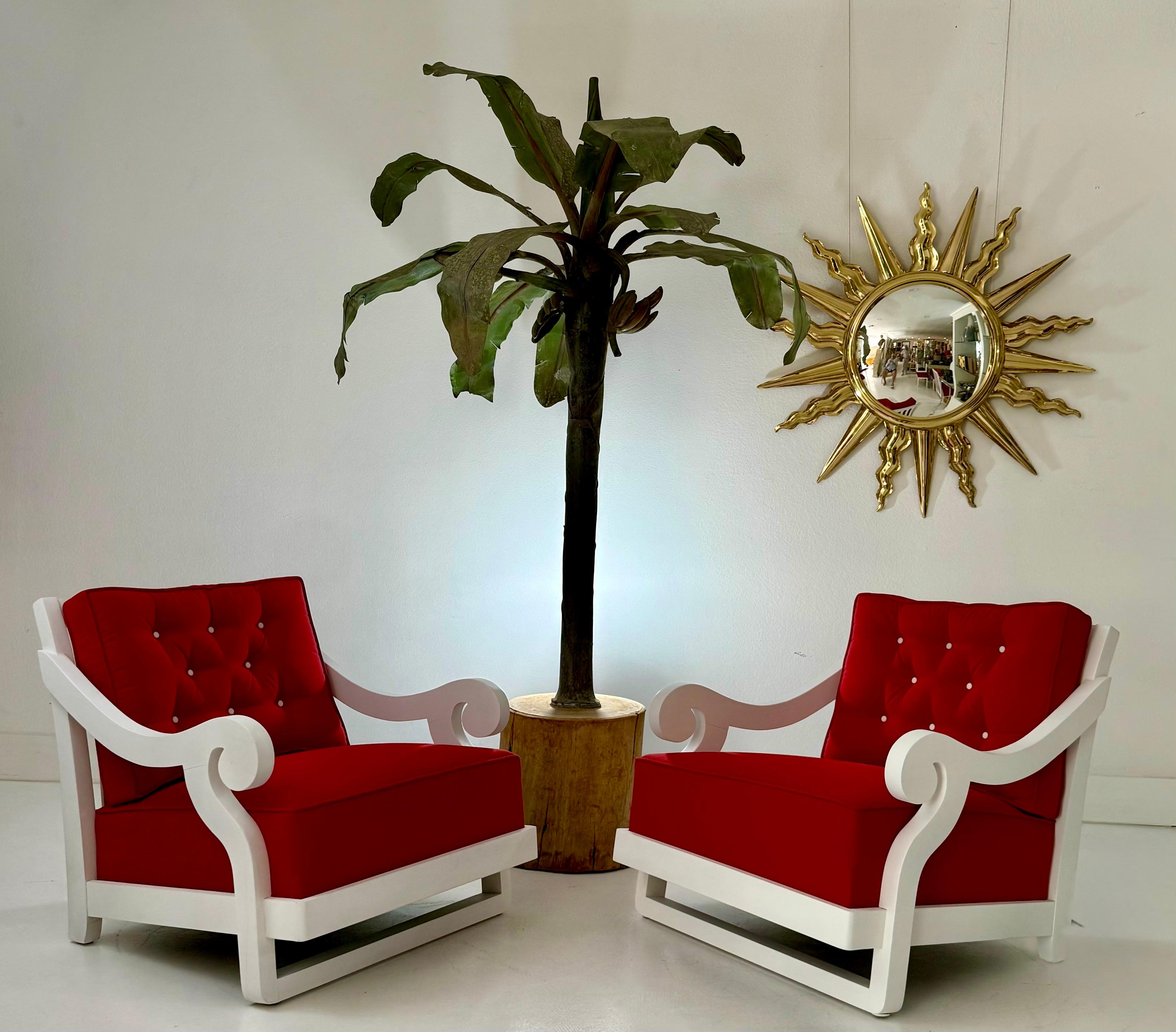 Rare Frances Elkins Lounge Chairs, Coleman Estate, Pebble Beach, 1946 For Sale 2