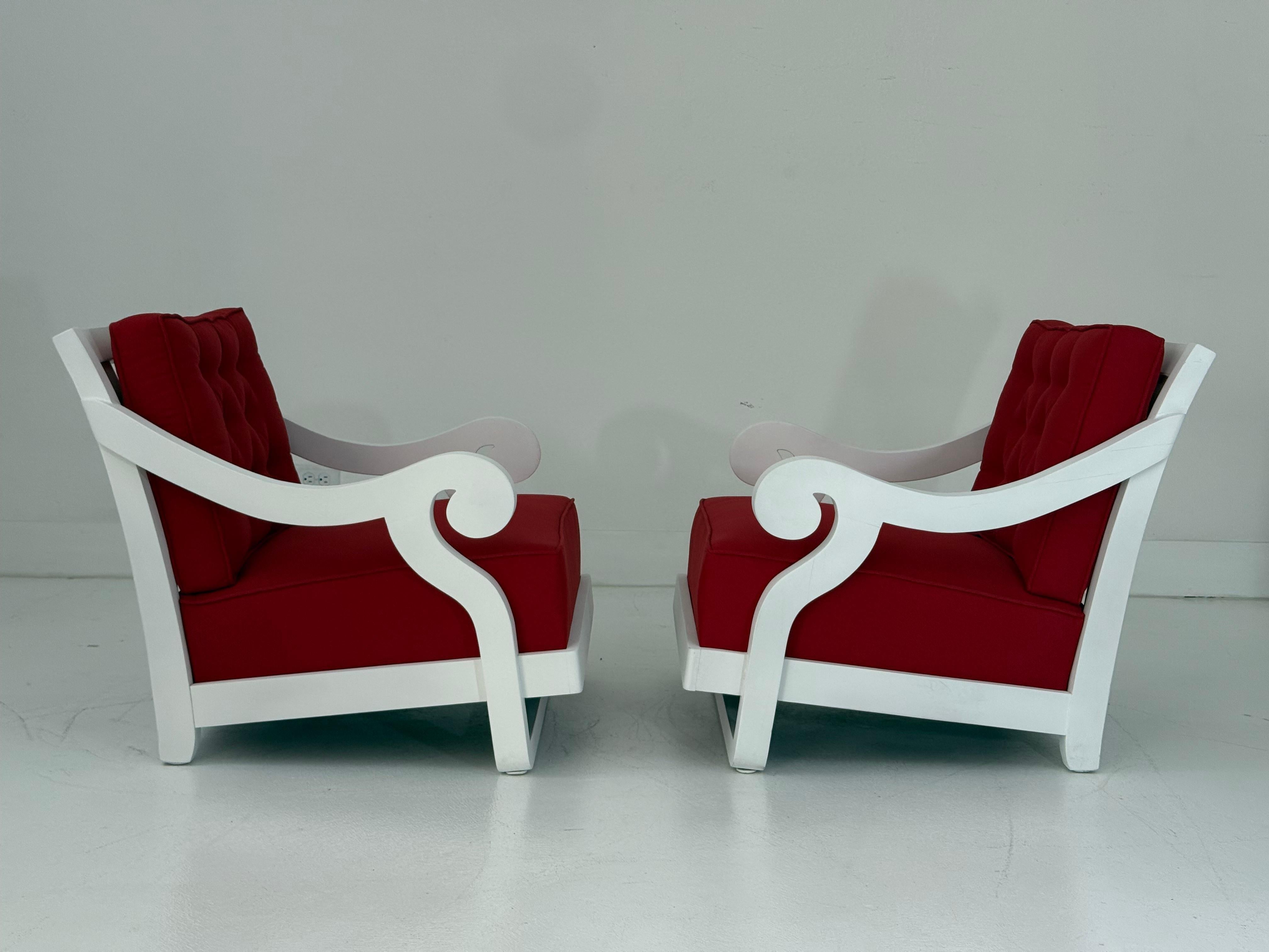 American Rare Frances Elkins Lounge Chairs, Coleman Estate, Pebble Beach, 1946 For Sale