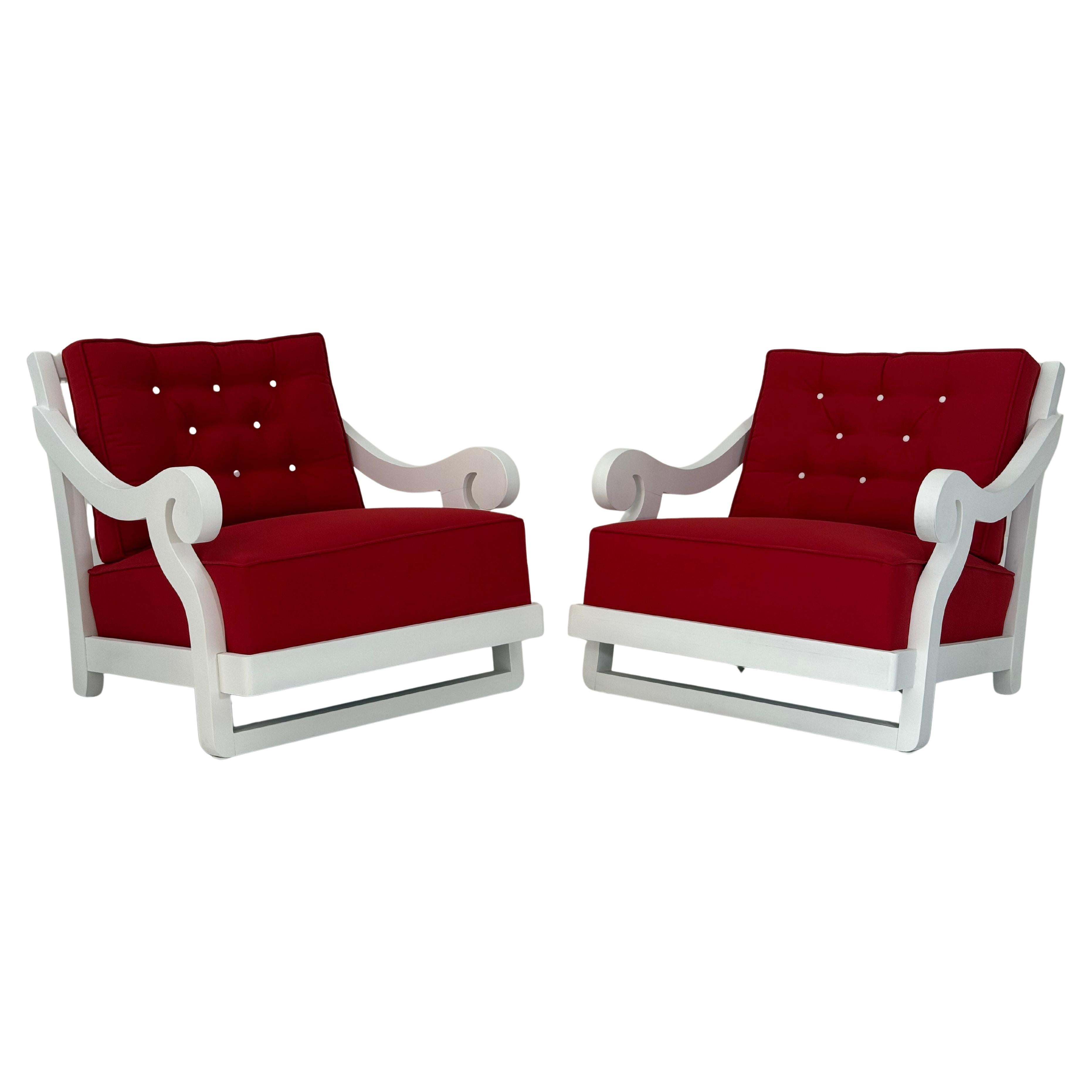 Rare Frances Elkins Lounge Chairs, Coleman Estate, Pebble Beach, 1946 For Sale