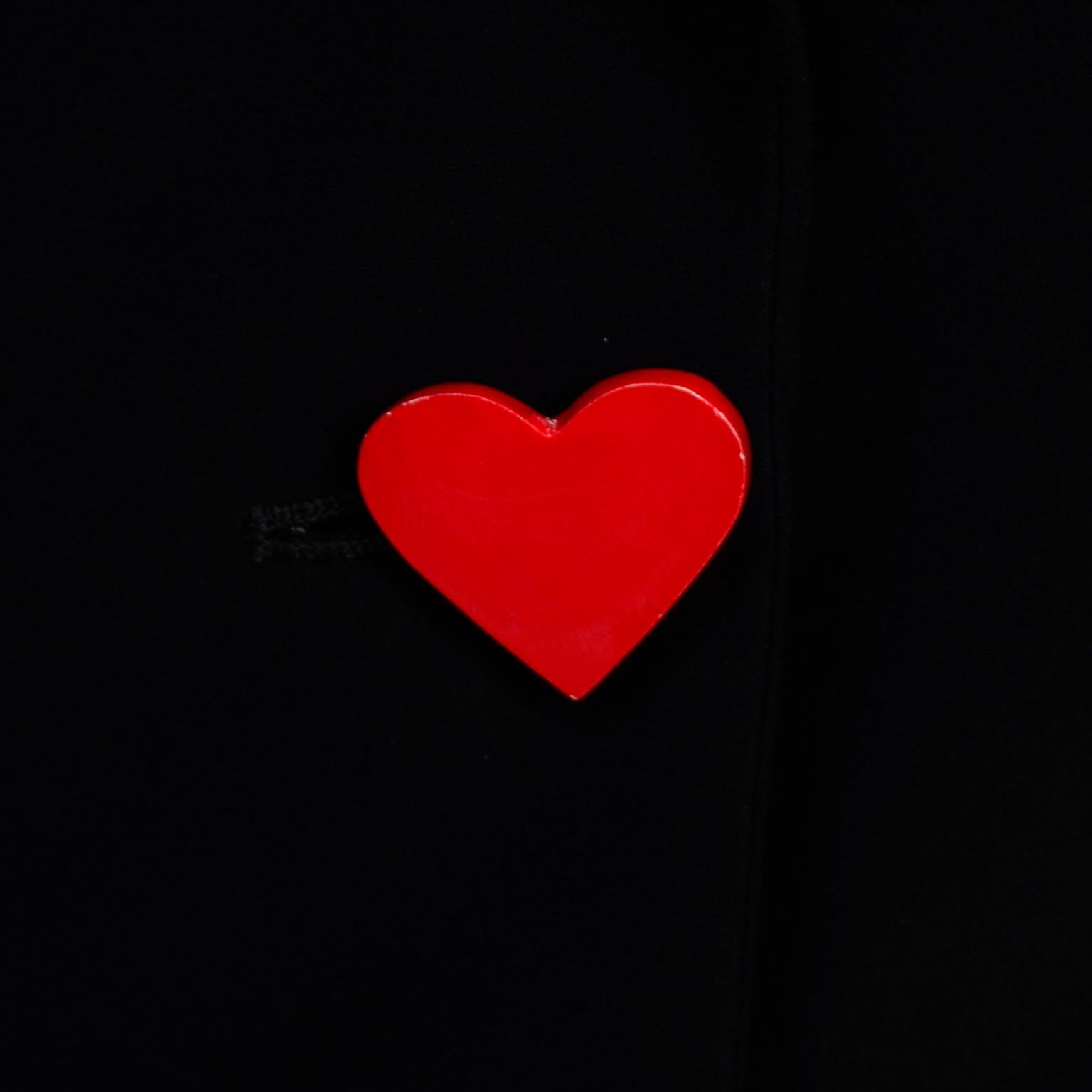 Black Rare Franco Moschino Couture Juvant Ace of Hearts Blazer Jacket