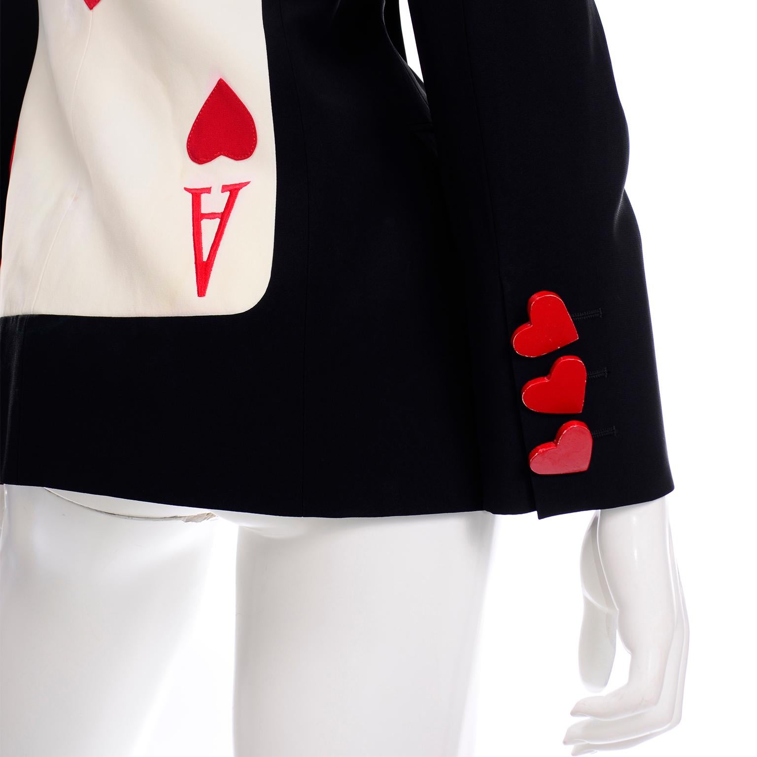 Rare Franco Moschino Couture Juvant Ace of Hearts Blazer Jacket 1