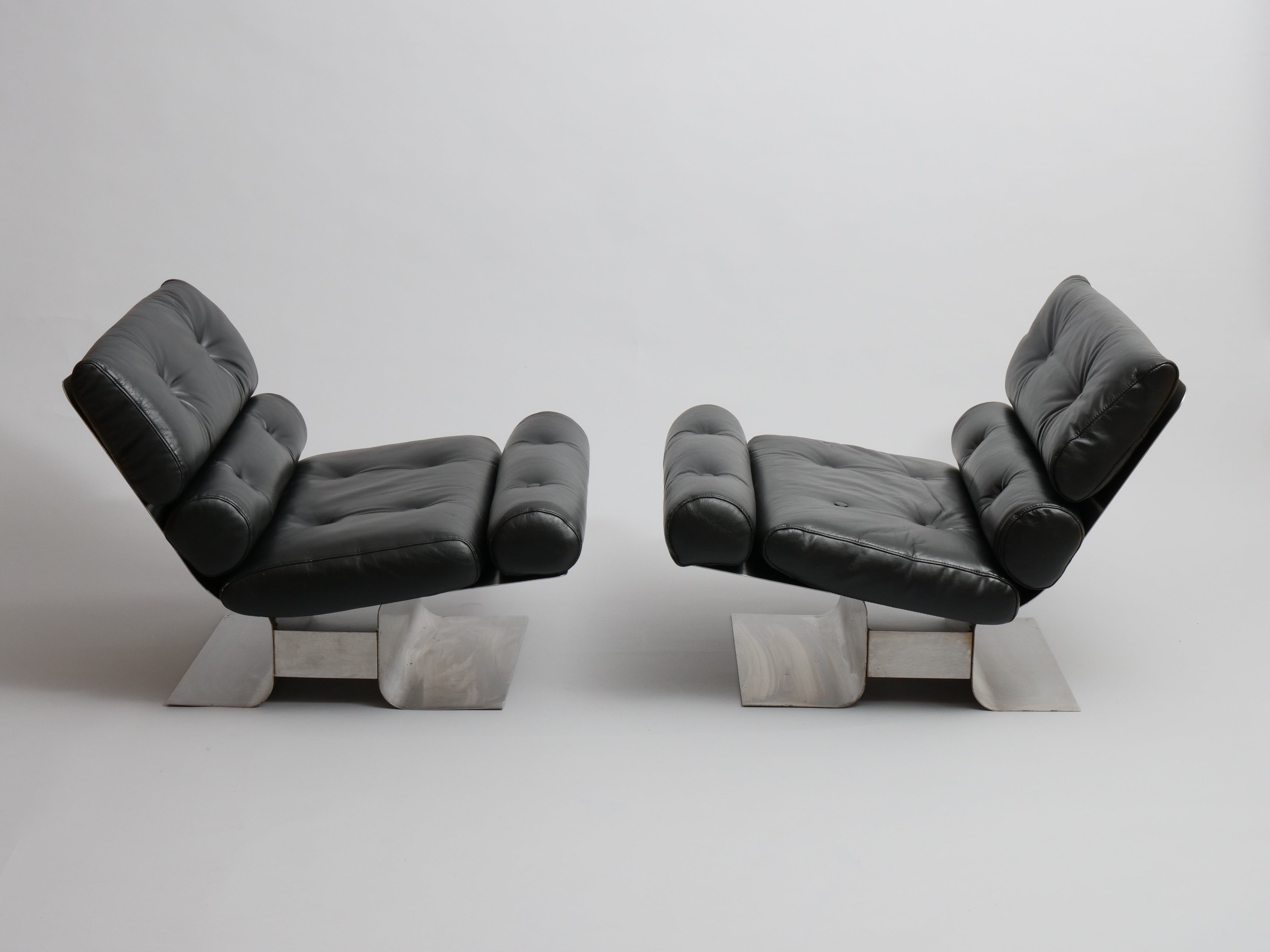 French Rare François Monnet lounge chairs for Kappa France 1972