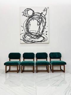 Rare ensemble de salle à manger Henredon de Frank Lloyd Heritage avec feuille, acajou, cuivre et velours