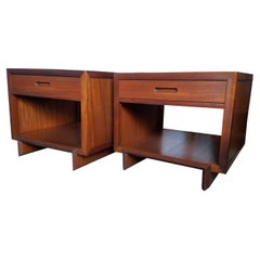 Rare Frank Lloyd Wright Pair of Mahogany End Tables/ Nightstands, Henredon, 1955