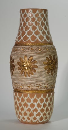 Raro Jarrón Dorado y Esgrafiado Fratelli Fanciullacci para Elbee, Italia Mediados de Siglo