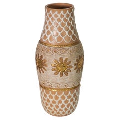 Rare Fratelli Fanciullacci for Elbee Gilt and Sgraffito Vase, Italy Mid Century