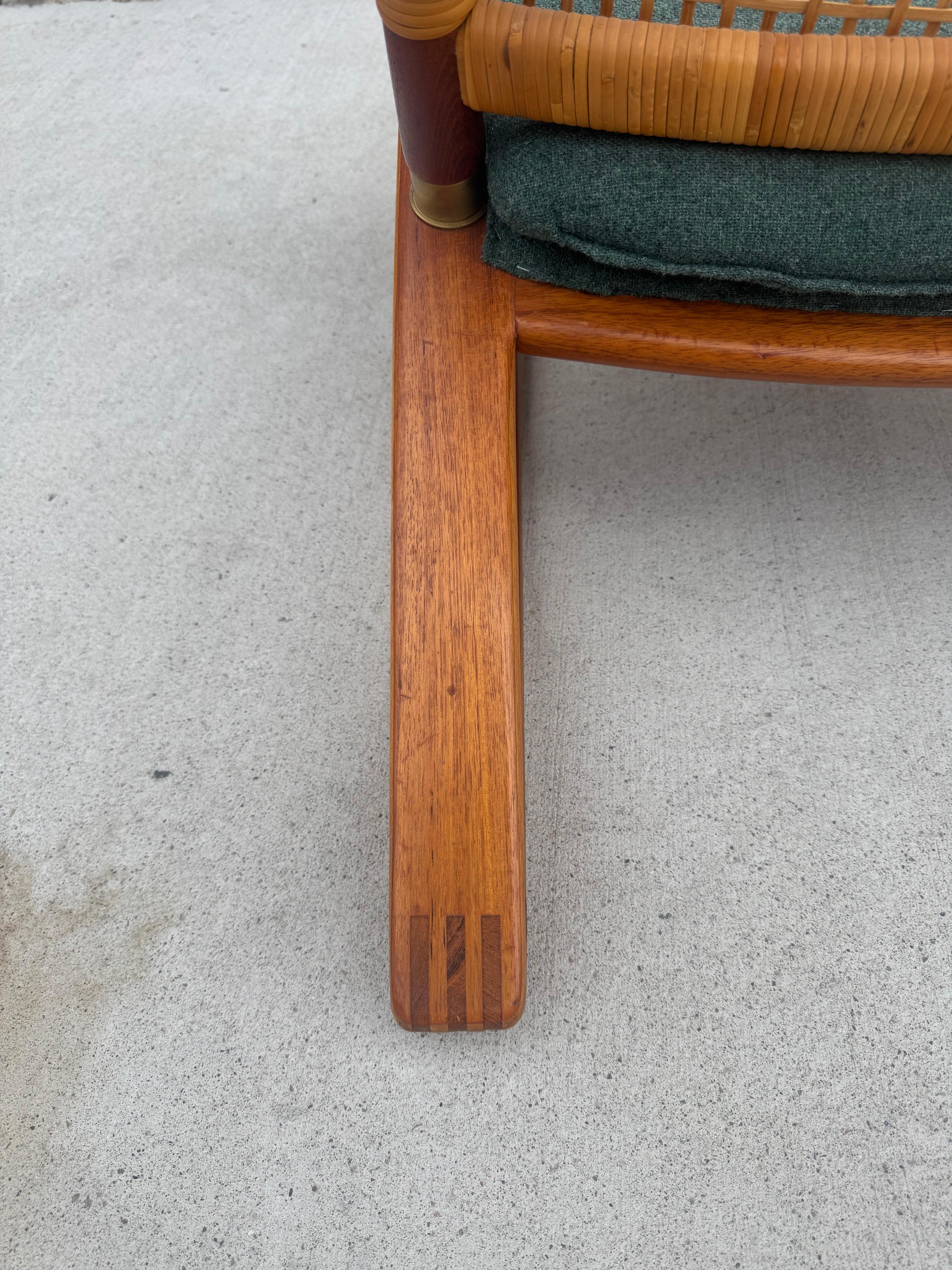 Laiton Rare fauteuil à bascule en teck Fredrik Kayser Model 599, Rocker Norway, circa 1960s en vente