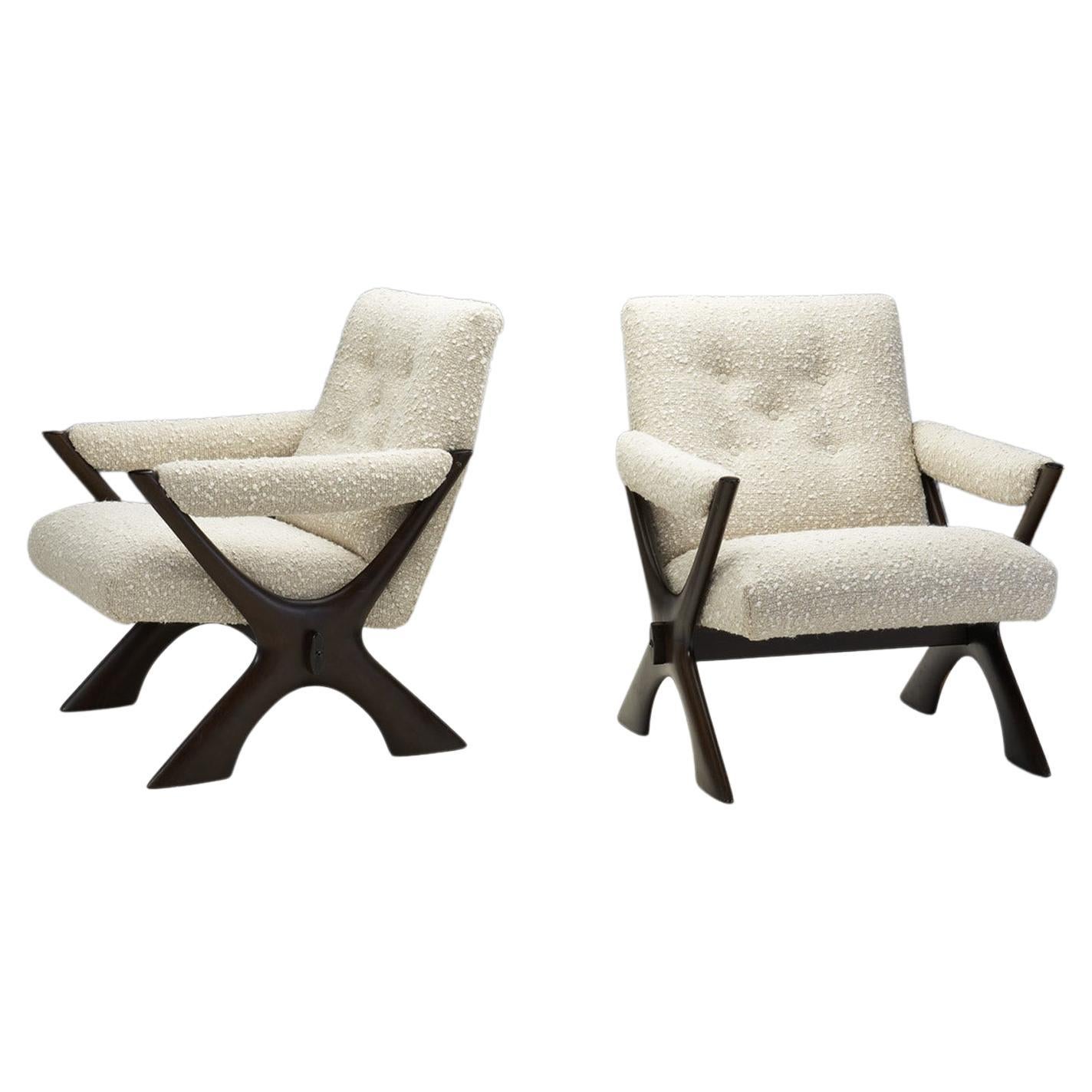 Rare Fredrik Schriever-Abeln Pair of "Condor" Armchairs, Sweden 1960s