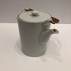 Rare Freeman Lederman, Kenji Fujita, White Porcelain, Cane Teapot