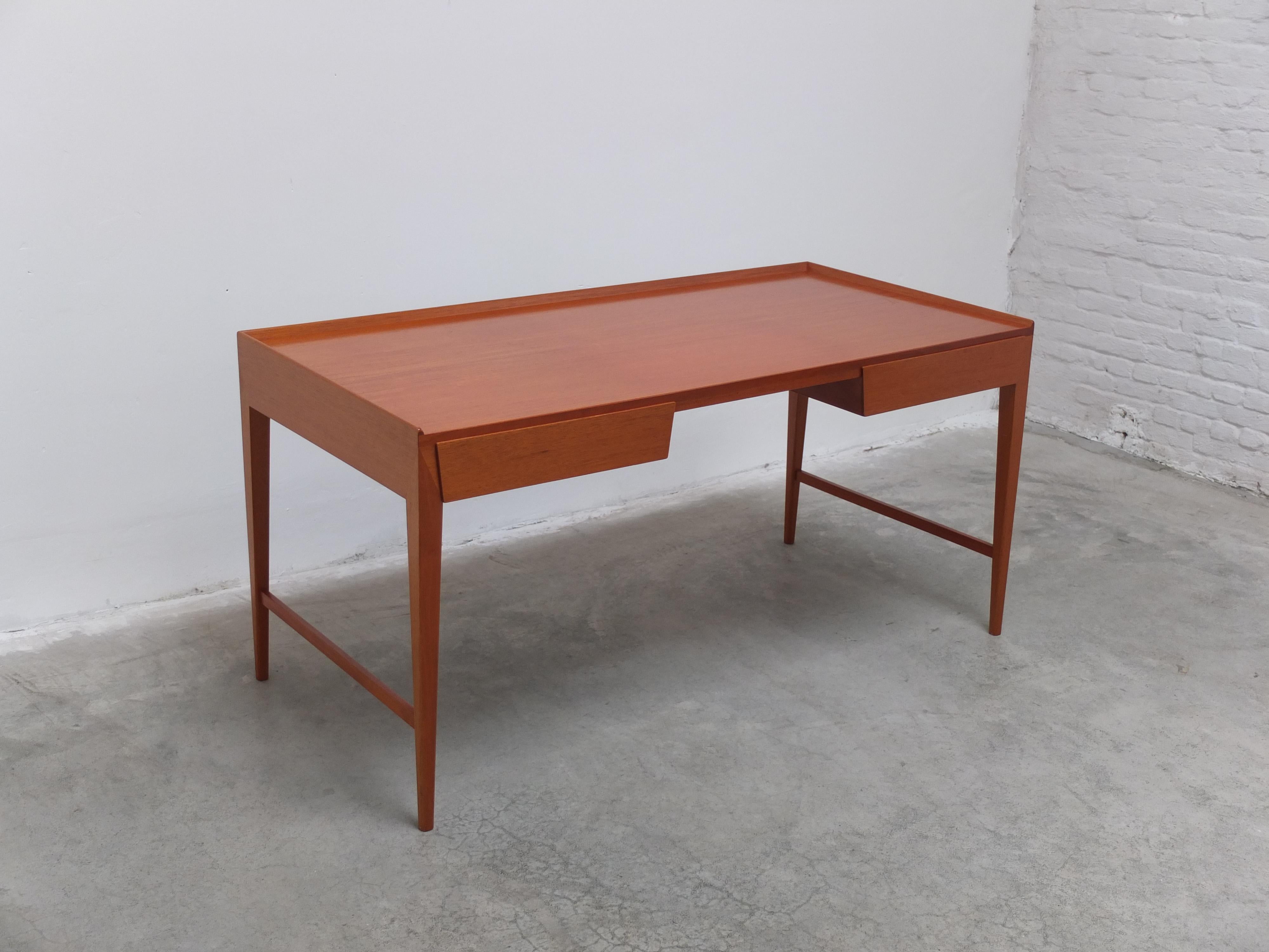 European Rare Freestanding Desk by Frode Holm for Illums Bollighus, 1950s For Sale