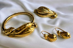 RARO DEMI-PARURE FRANCESE IN ORO 18 CARATI DI P. DUHAMEL, PARIGI - 1840-1860 ca.