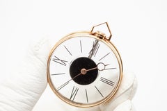 Rare French 18K Yellow Gold Transparent Pocket Watch Pendant