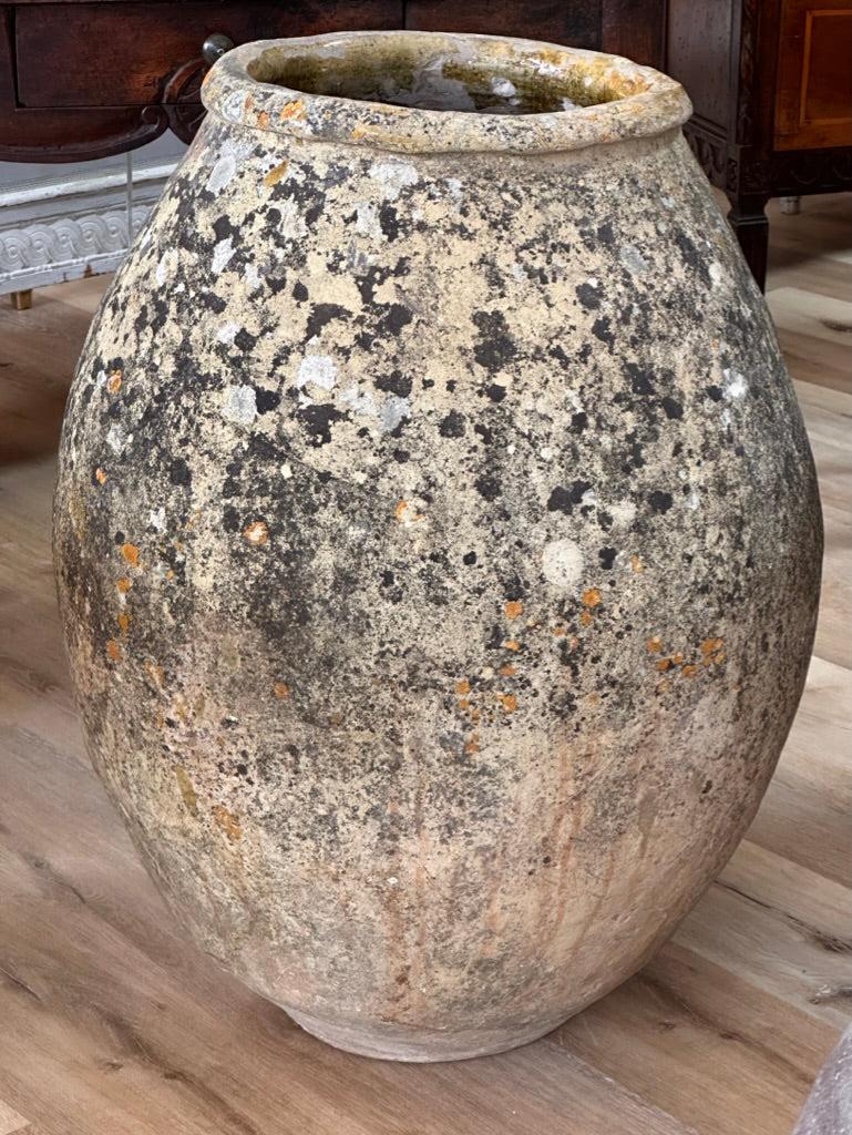 Fine, rare 18th Century French biot jar, having fabulous patination and lichen.  Found in Provence.

