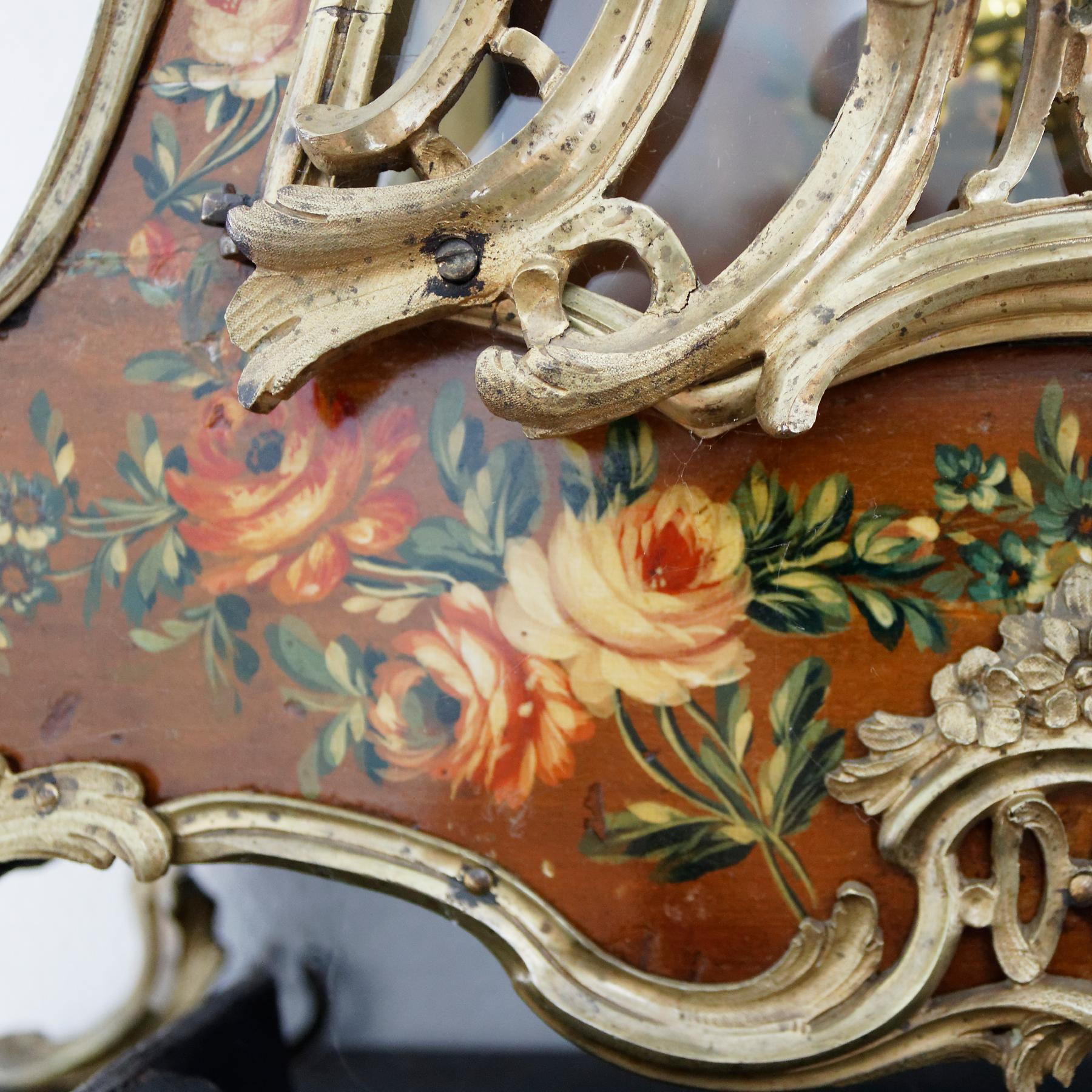 Louis XV Rare pendule Cartel en Vernis Martin du XVIIIe siècle par Festeau le Jeune en vente