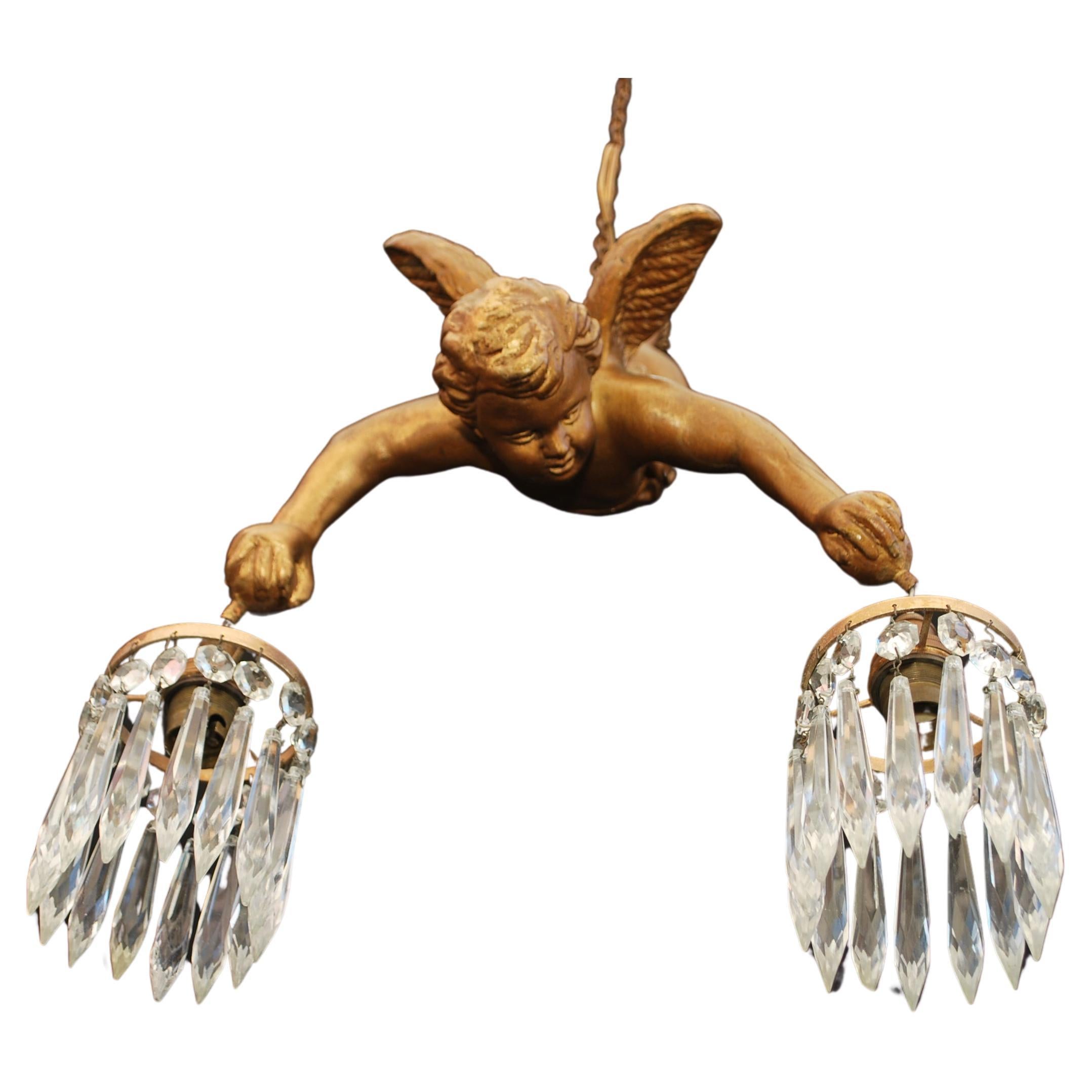 Rare French 1920's angel light For Sale
