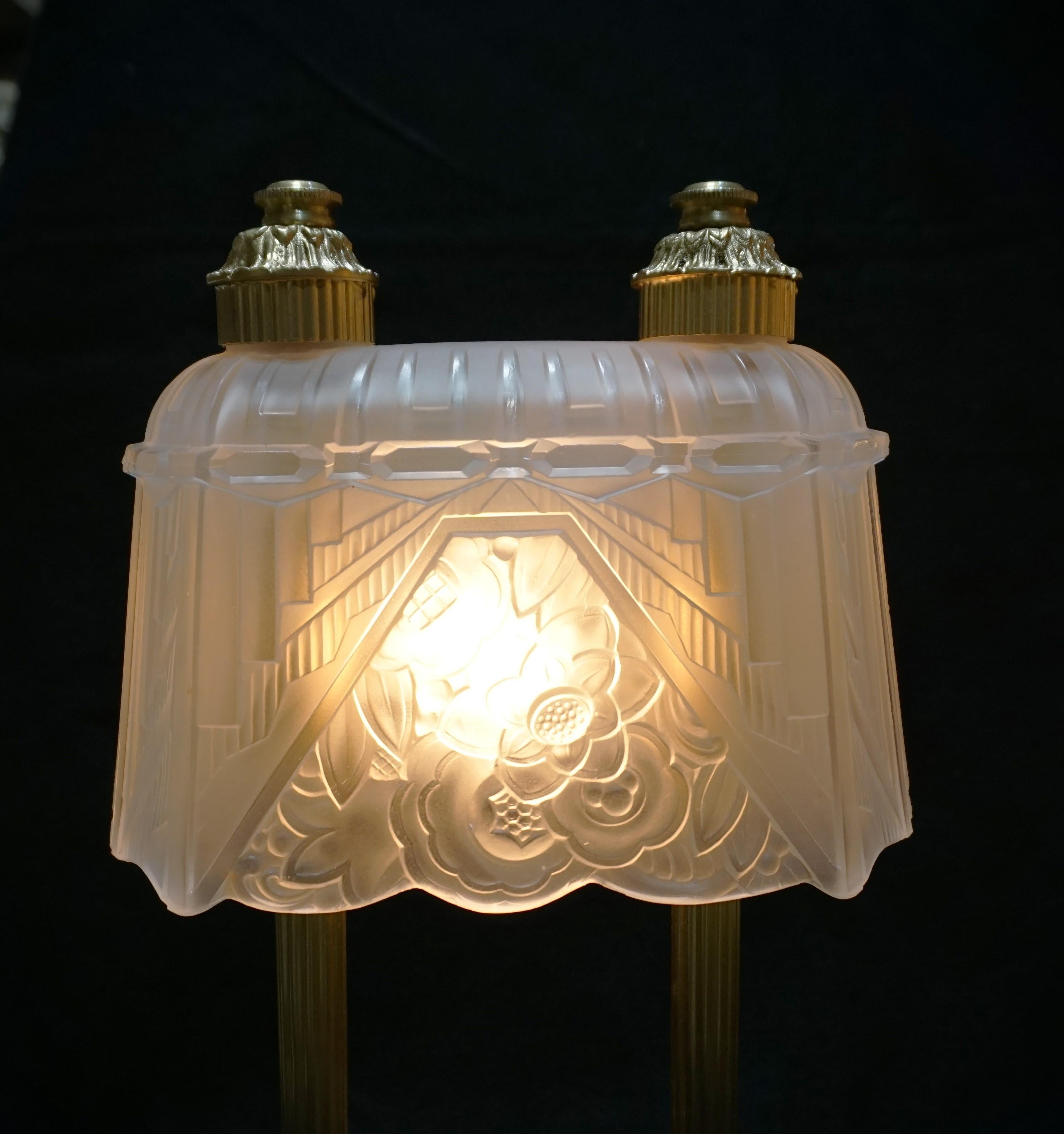 Rare French 1930's Art Deco Table Lamp In Good Condition For Sale In Fairfax, VA