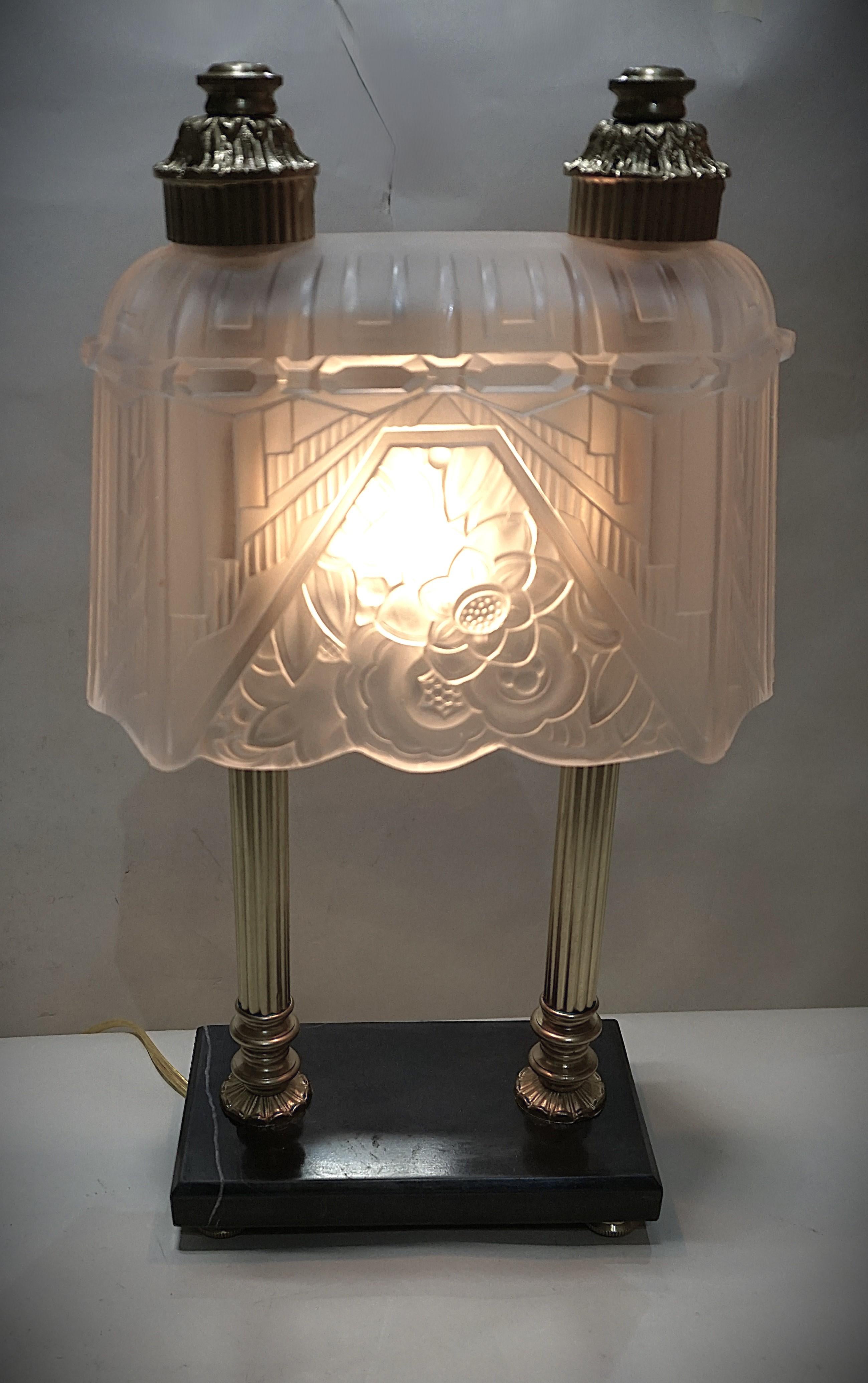 Rare French 1930's Art Deco Table Lamp For Sale 2