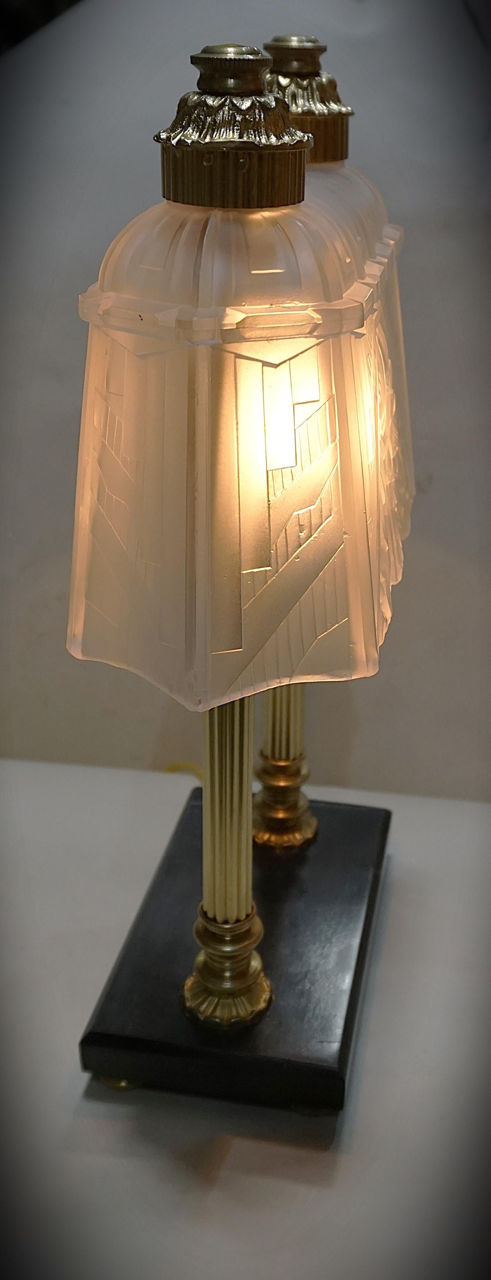 Rare French 1930's Art Deco Table Lamp For Sale 4