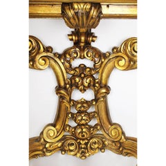 Rare French 19th-20th Century Baroque Style Giltwood Carved Wall Console Table