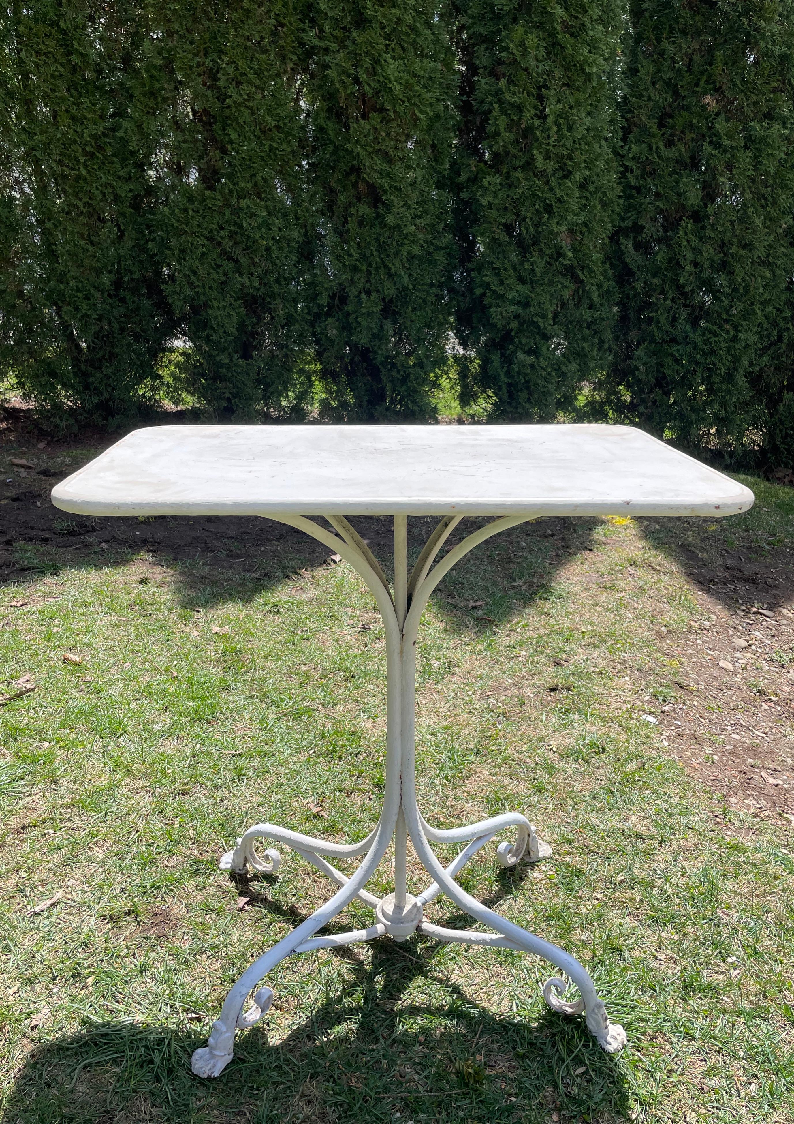 Hand-Crafted Rare French 19th C Wrought Iron Table from Arras with Lion's Paw Feet For Sale