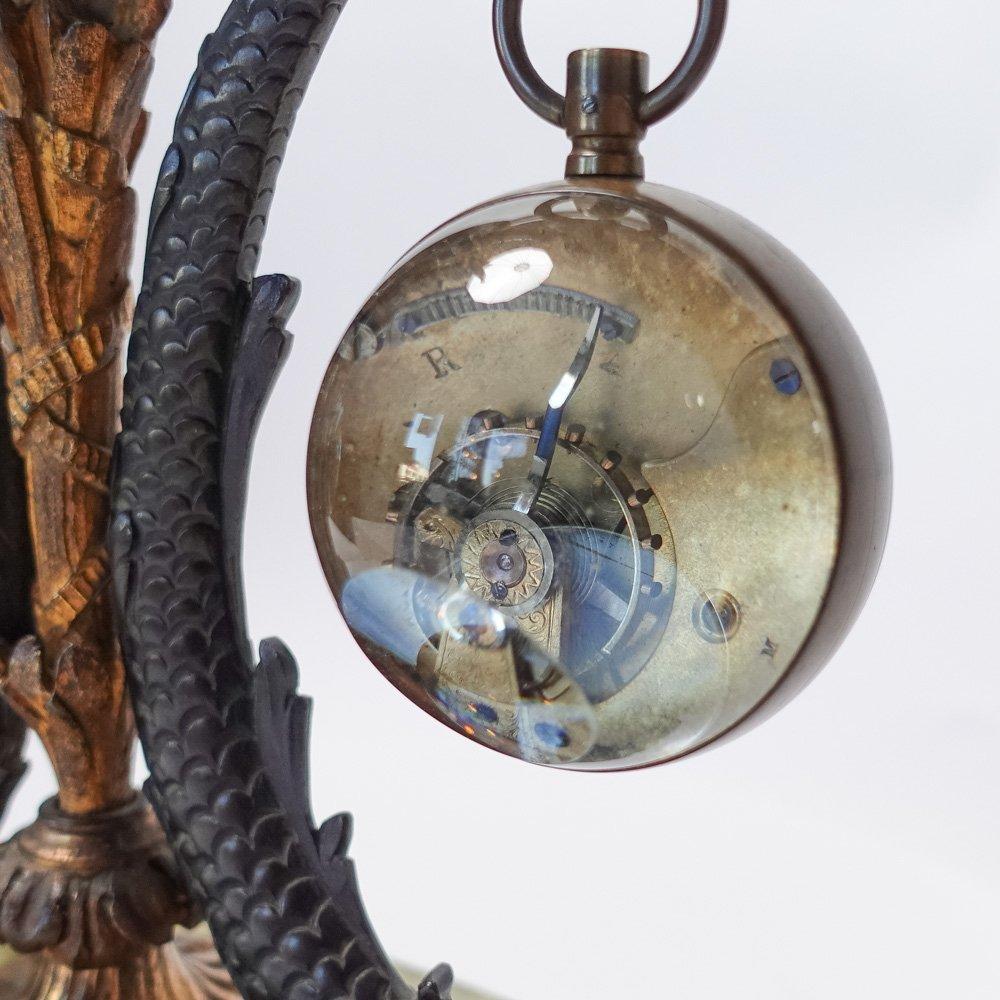 Rare French 19th Century Bronze Watch and Barometer Holder 6