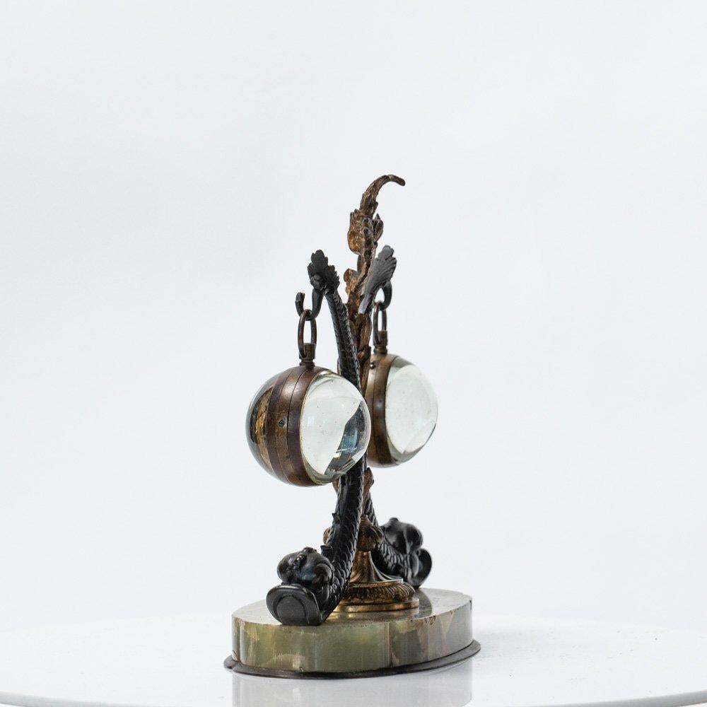 Rare French 19th Century Bronze Watch and Barometer Holder 4