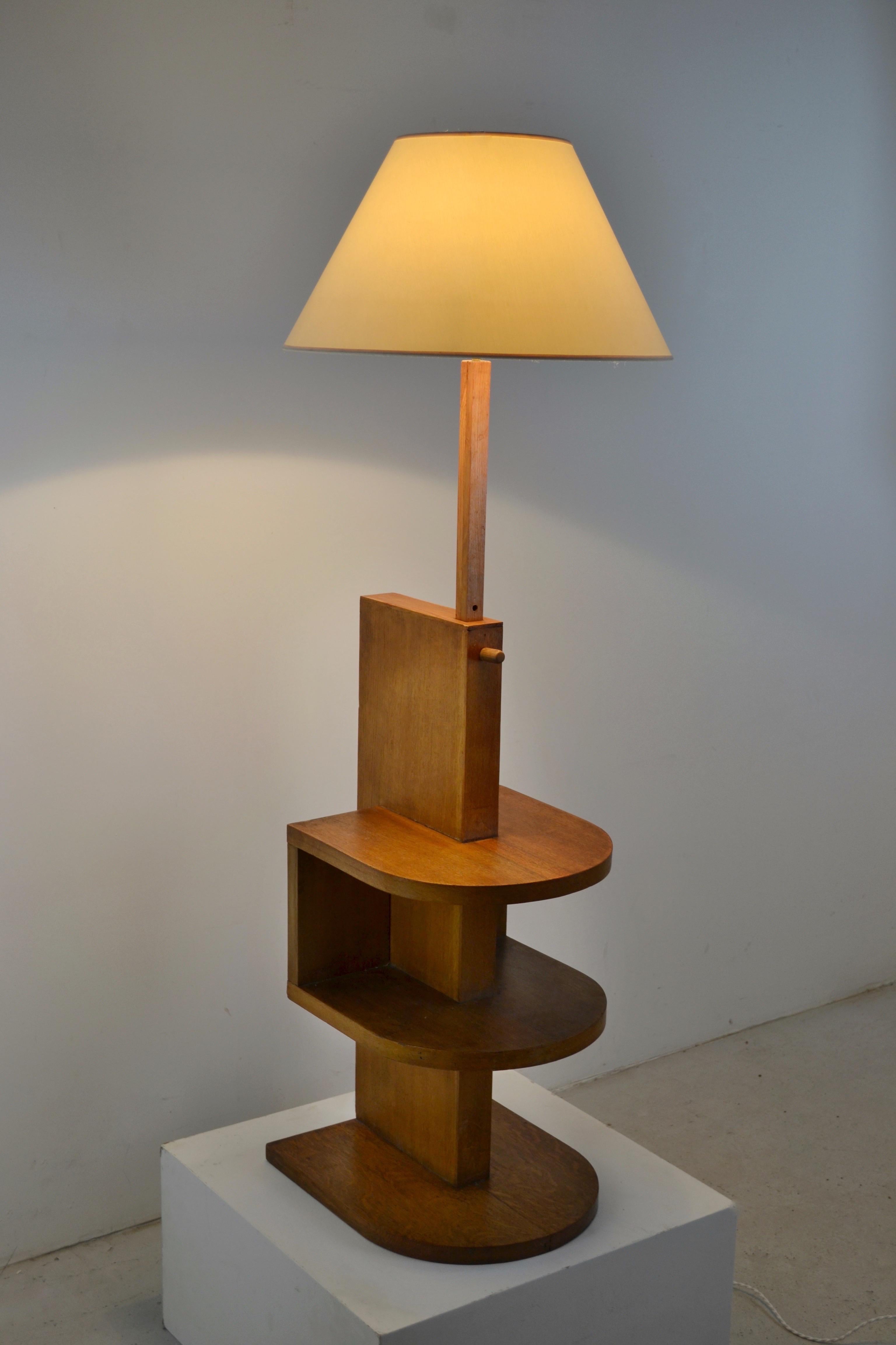 Rare French Adjustable Floor Lamp, Attributed to René Gabriel - 1950s In Good Condition For Sale In SOTTEVILLE-LÈS-ROUEN, FR