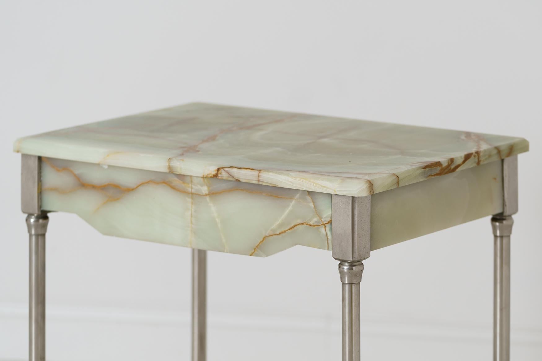 Plated Rare French Agate Patisserie Table