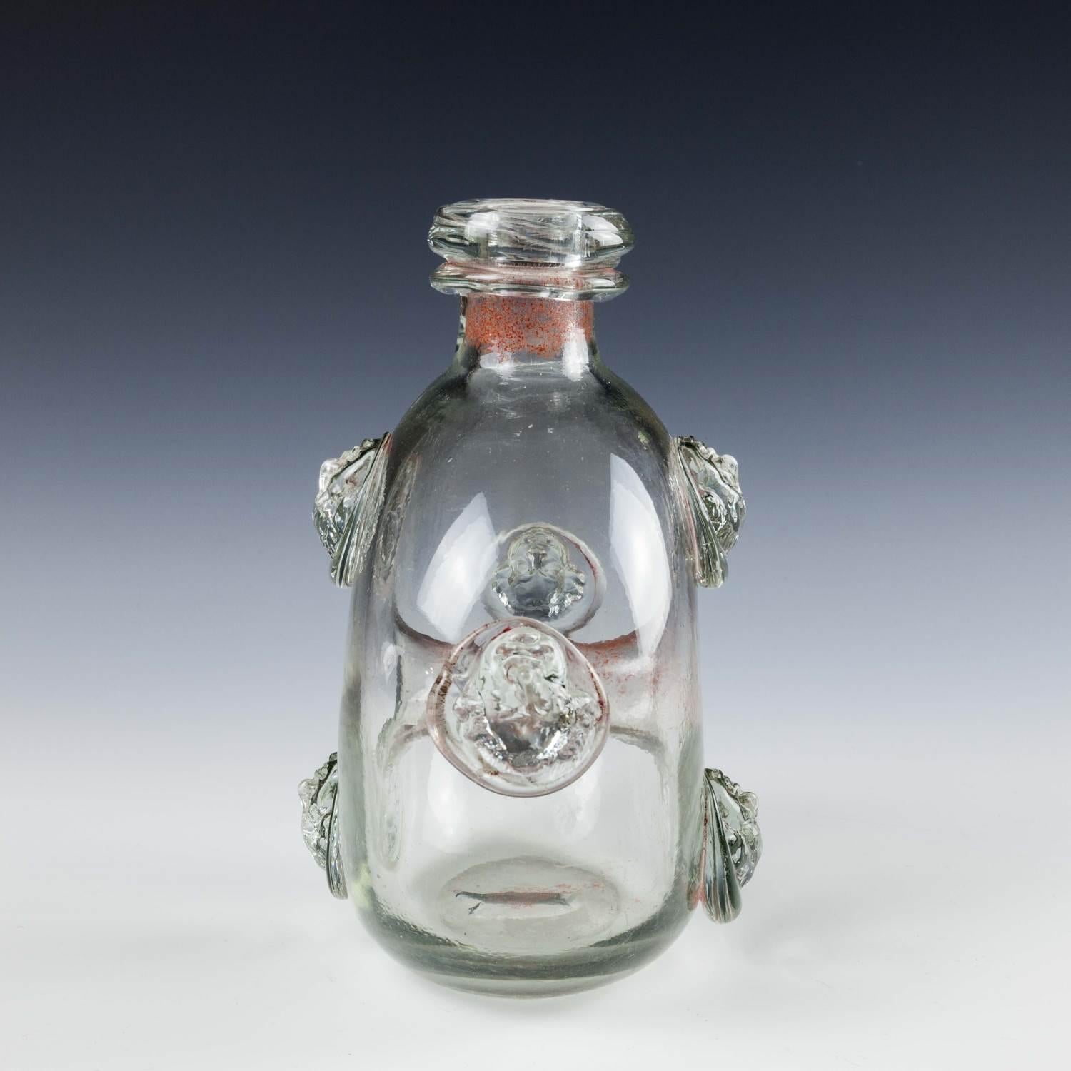 Georgian Rare French Annular Flask With Portrait Prunts 1715-1774 For Sale