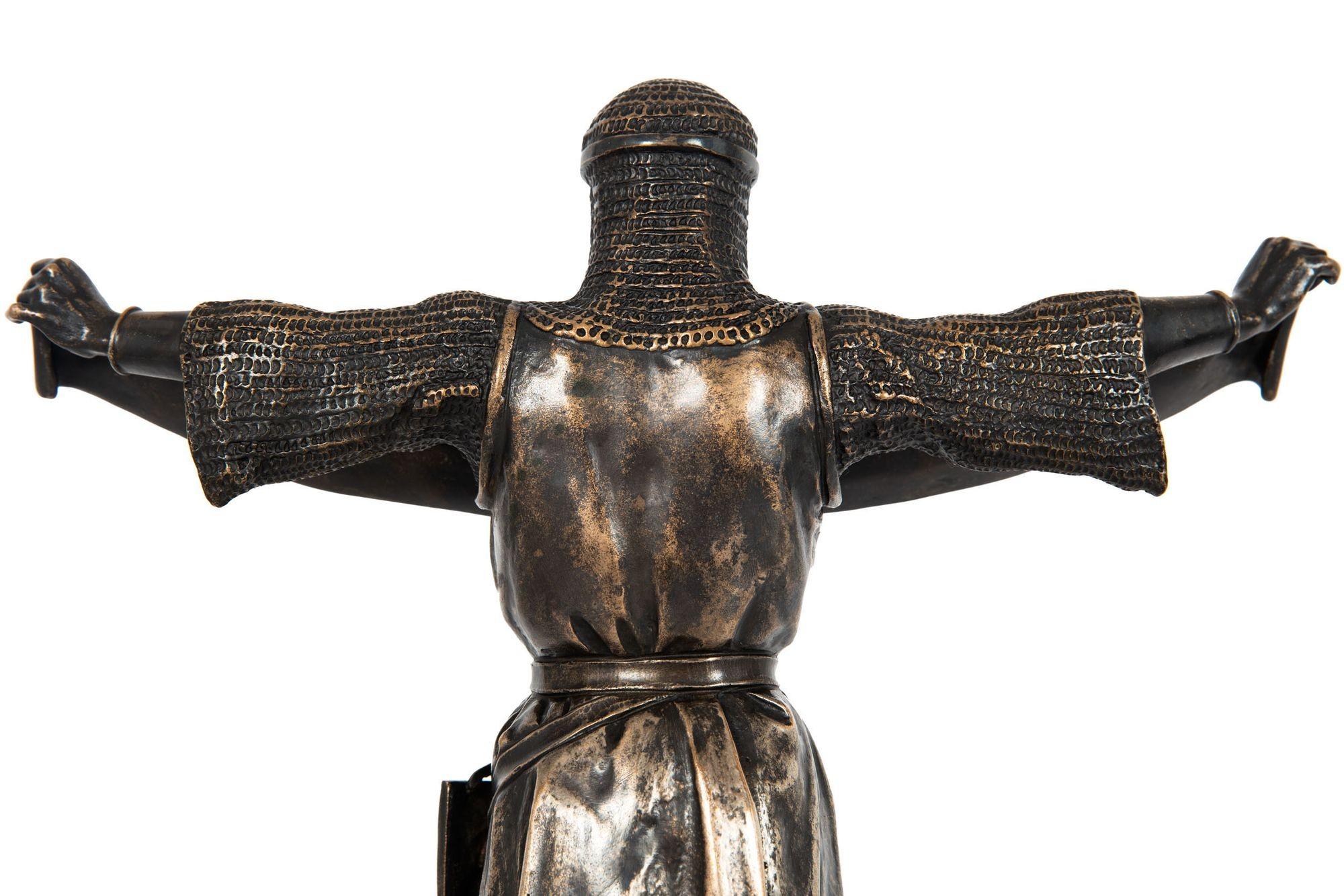 Rare French Antique Bronze Sculpture “Credo” by Emmanuel Fremiet 2