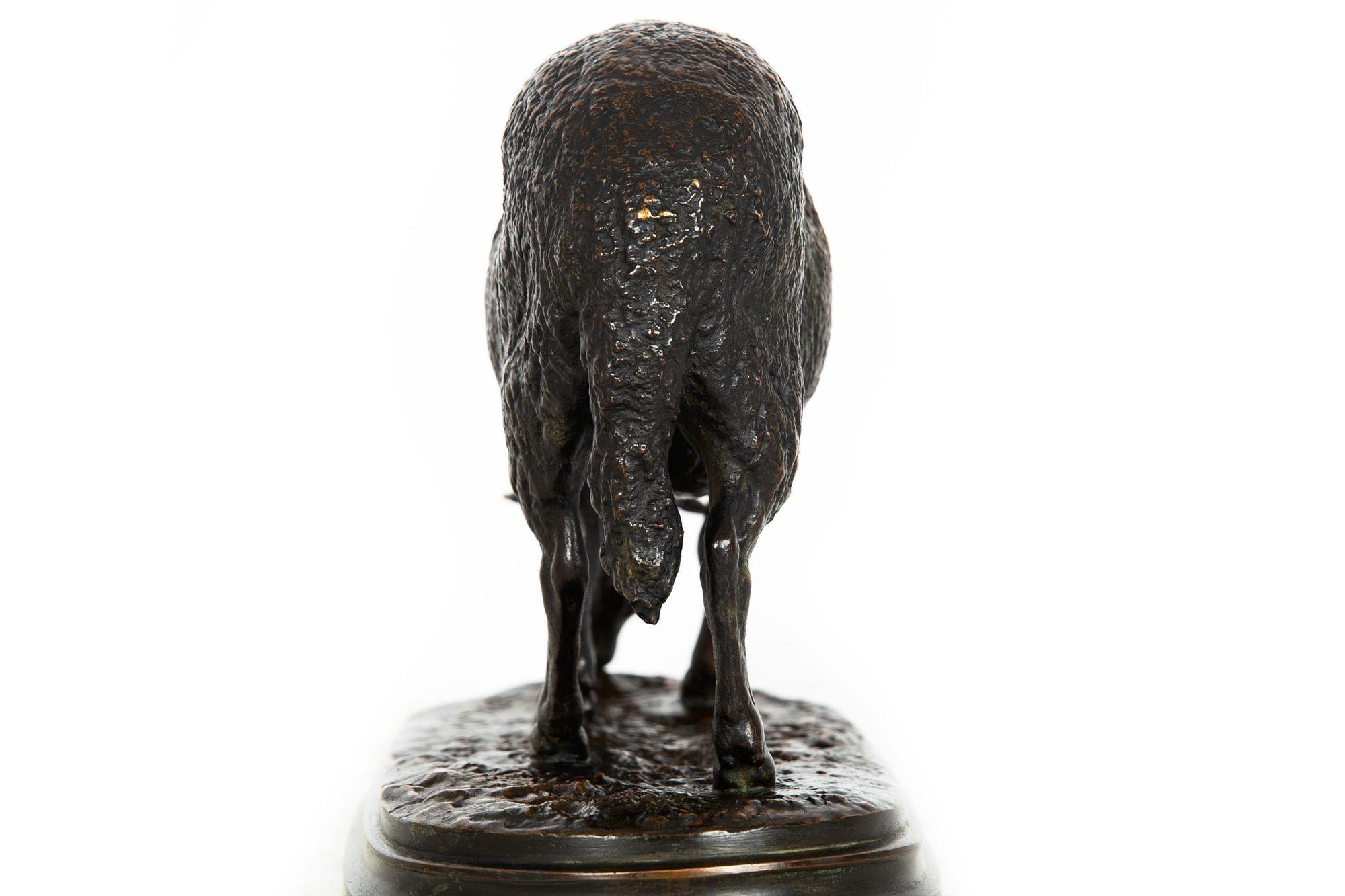 Rare French Antique Bronze Sculpture “Grazing Ewe” by Rosa Bonheur 7