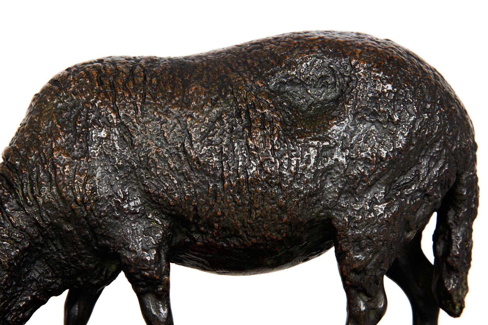 Rare French Antique Bronze Sculpture “Grazing Ewe” by Rosa Bonheur 4