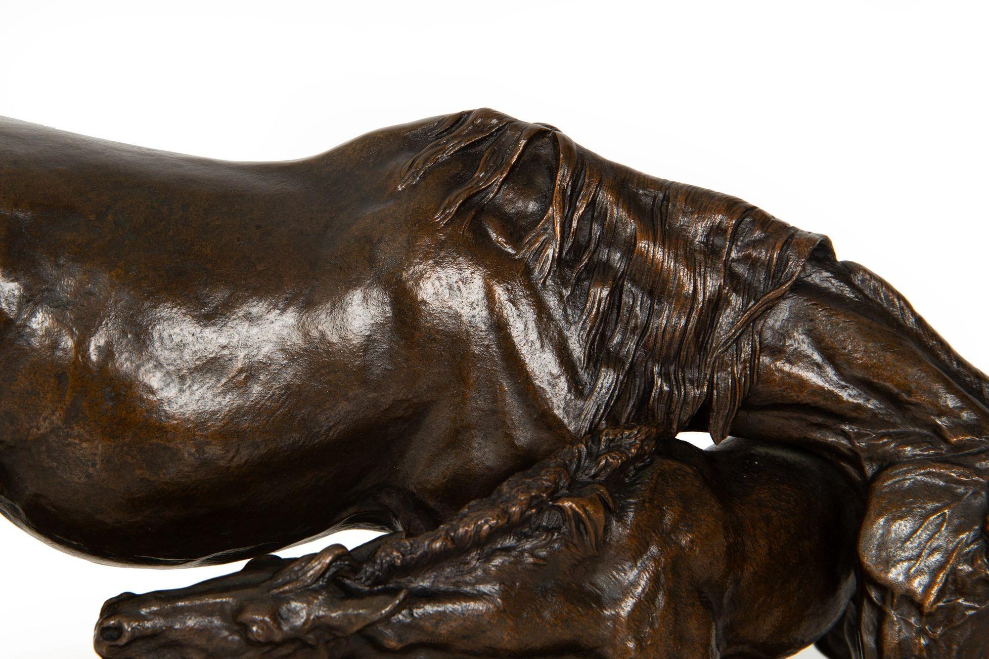Rare French Antique Bronze Sculpture “Mare and Foal” by Isidore Bonheur For Sale 6