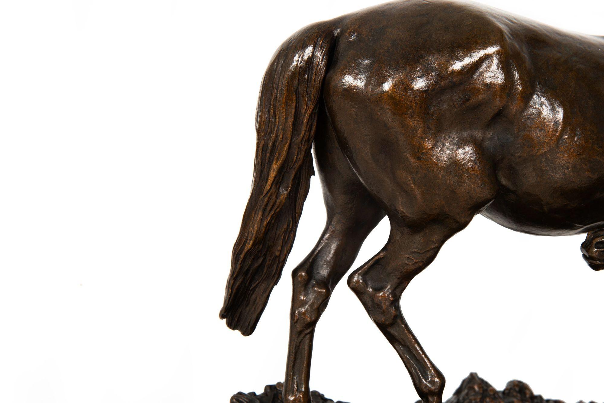 Rare French Antique Bronze Sculpture “Mare and Foal” by Isidore Bonheur For Sale 8