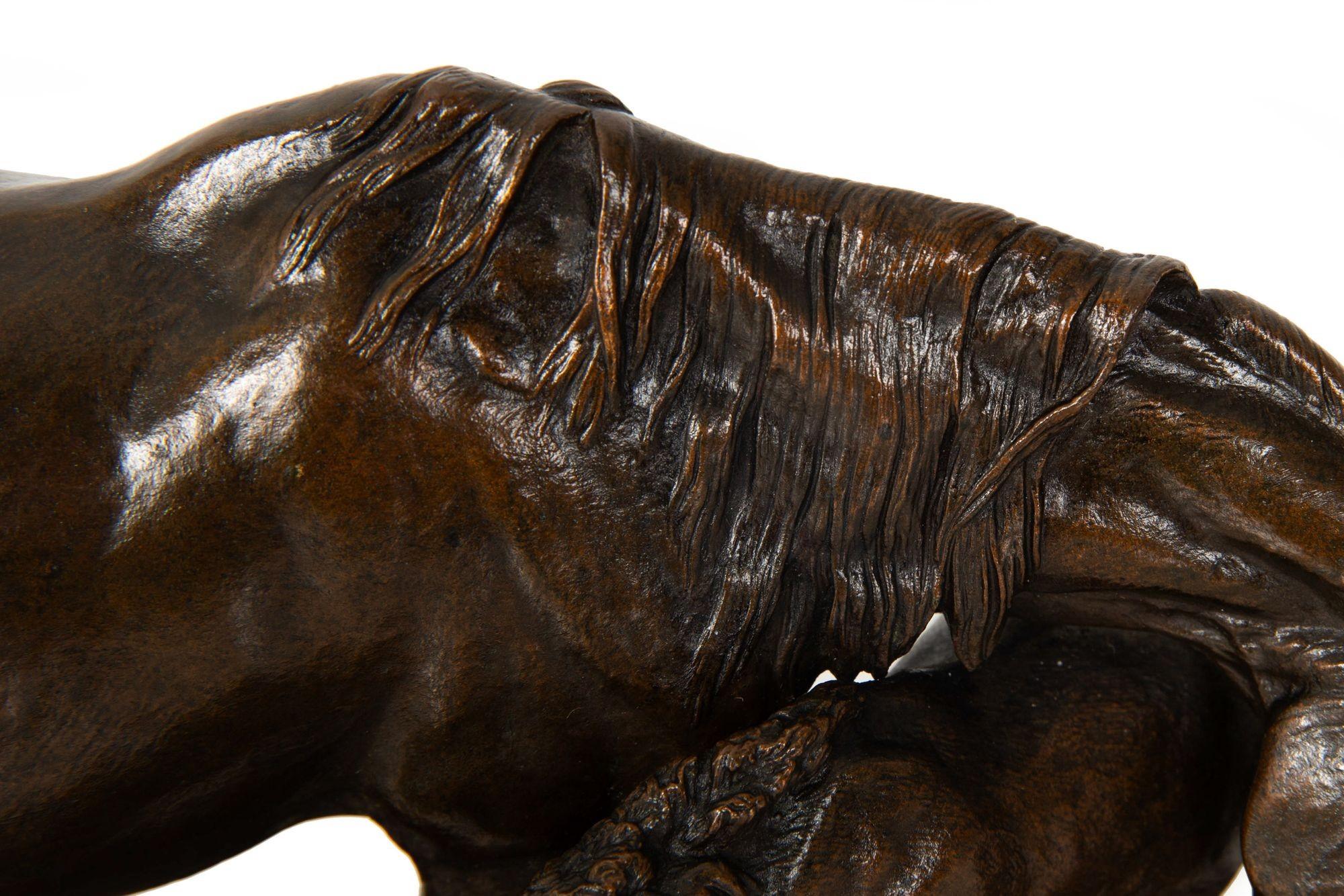 Rare French Antique Bronze Sculpture “Mare and Foal” by Isidore Bonheur For Sale 13