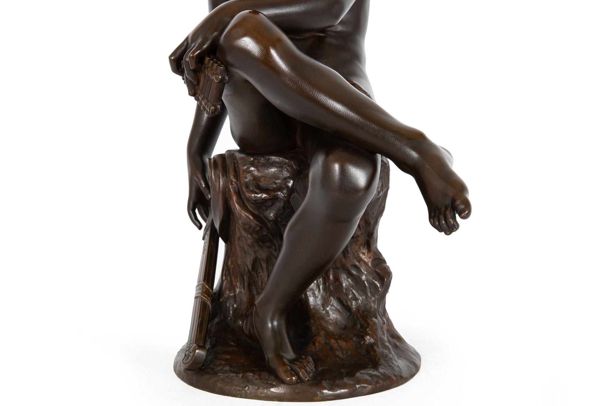 Rare French Antique Bronze Sculpture “Mercury” by Pierre Marius Montagne 2