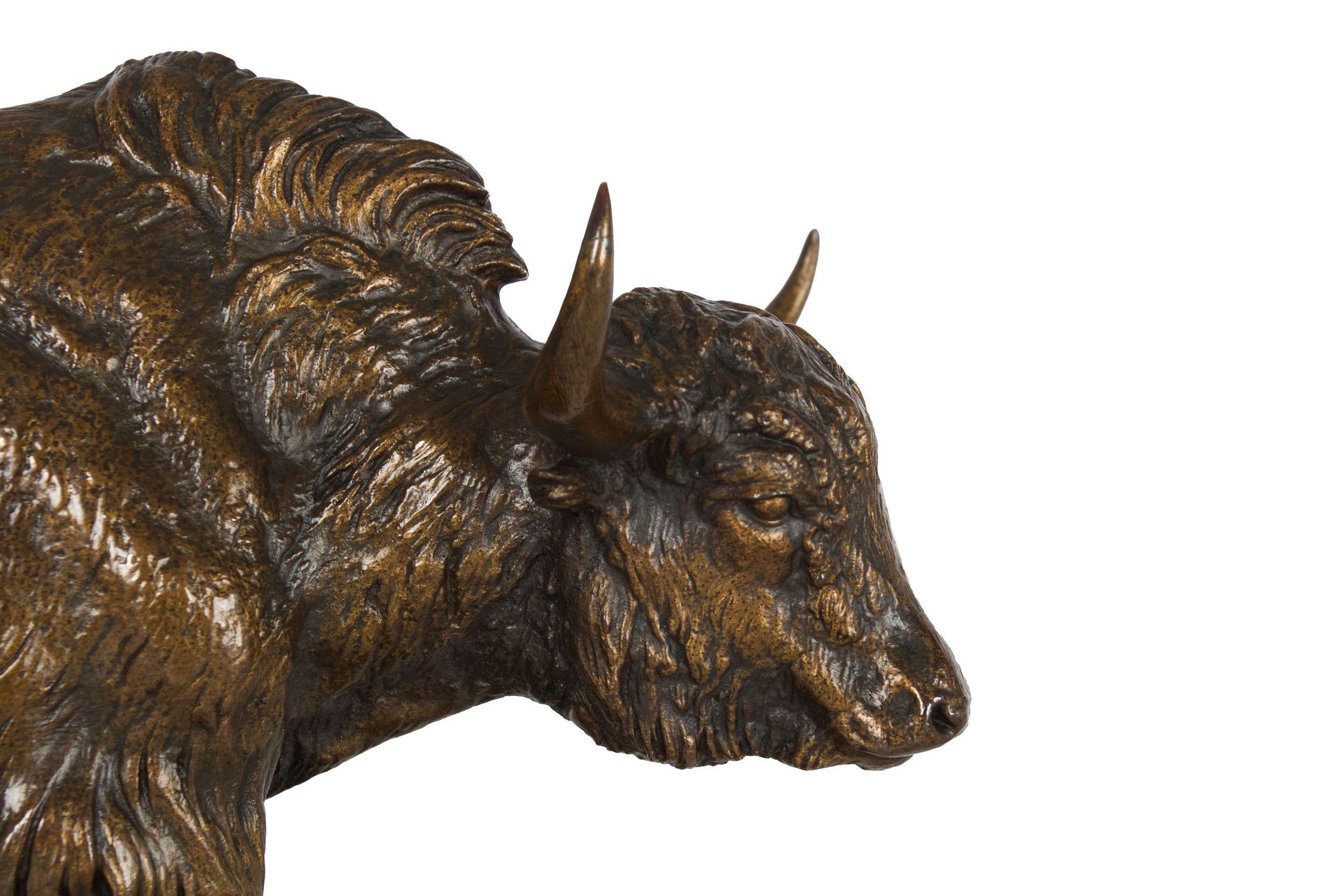 Rare French Antique Bronze Sculpture of European Bison by Isidore Bonheur c.1870 5