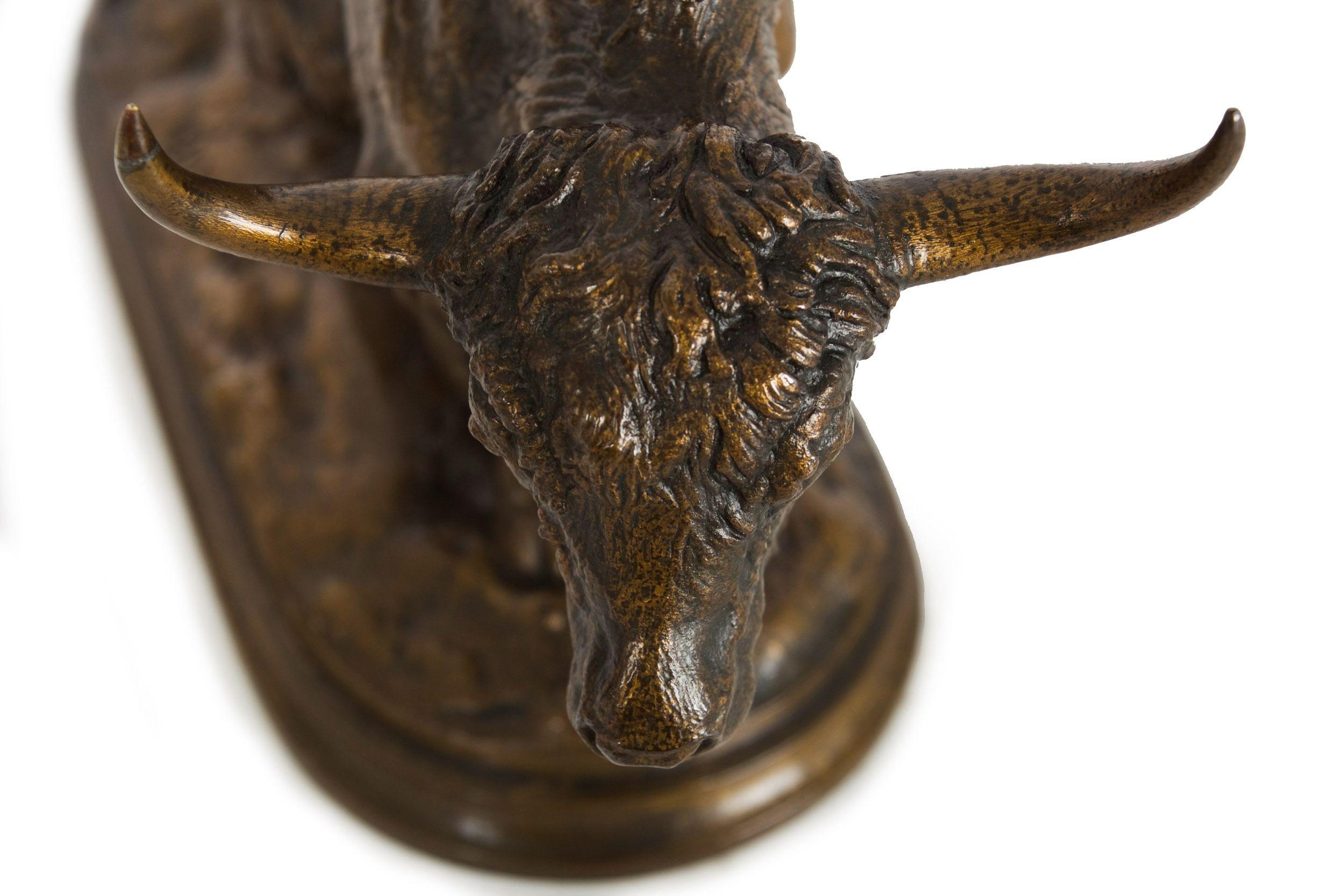 Rare sculpture française ancienne en bronze d'un bison européen par Isidore Bonheur, vers 1870 4