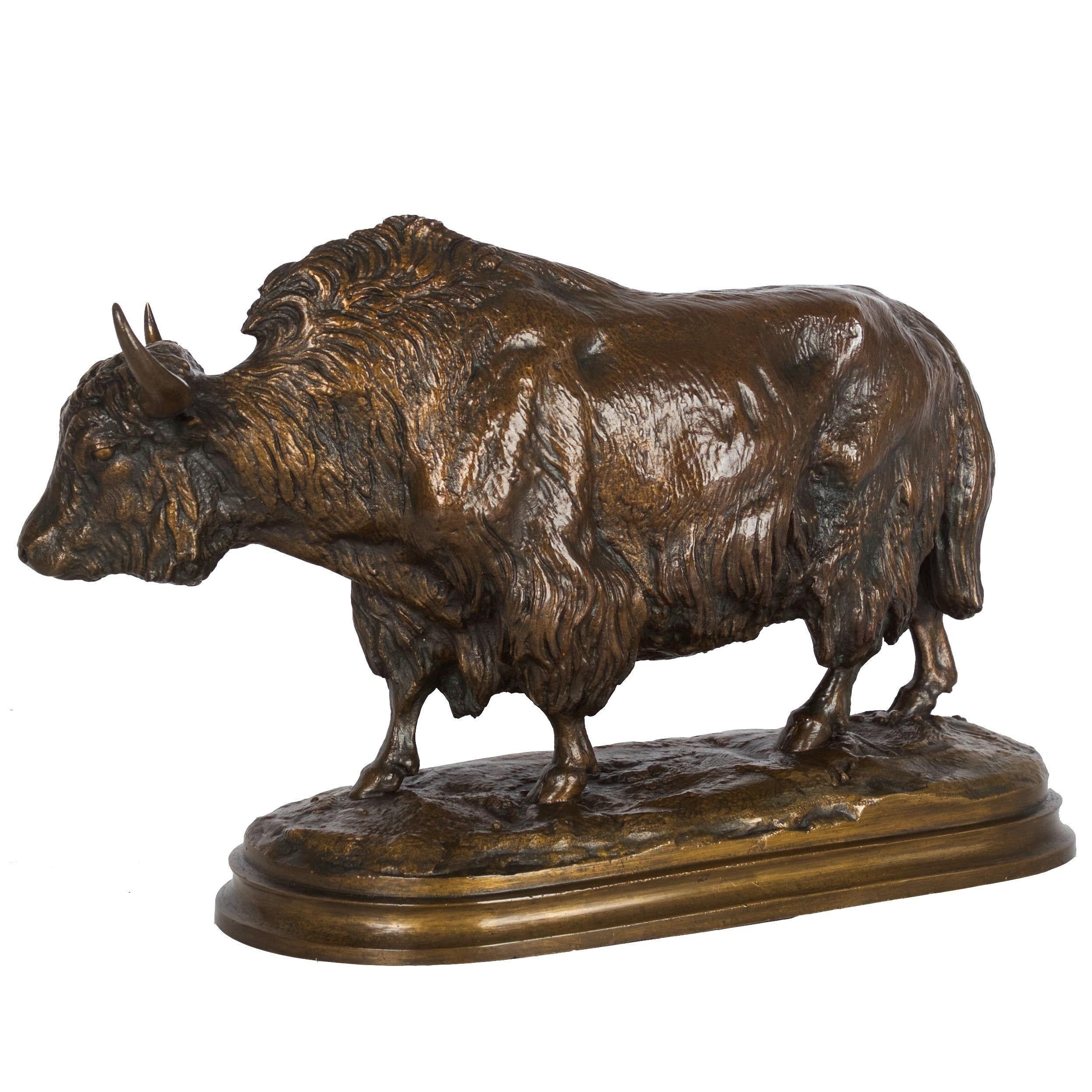 Rare French Antique Bronze Sculpture of European Bison by Isidore Bonheur c.1870 8