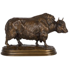 Rare French Antique Bronze Sculpture of European Bison by Isidore Bonheur c.1870