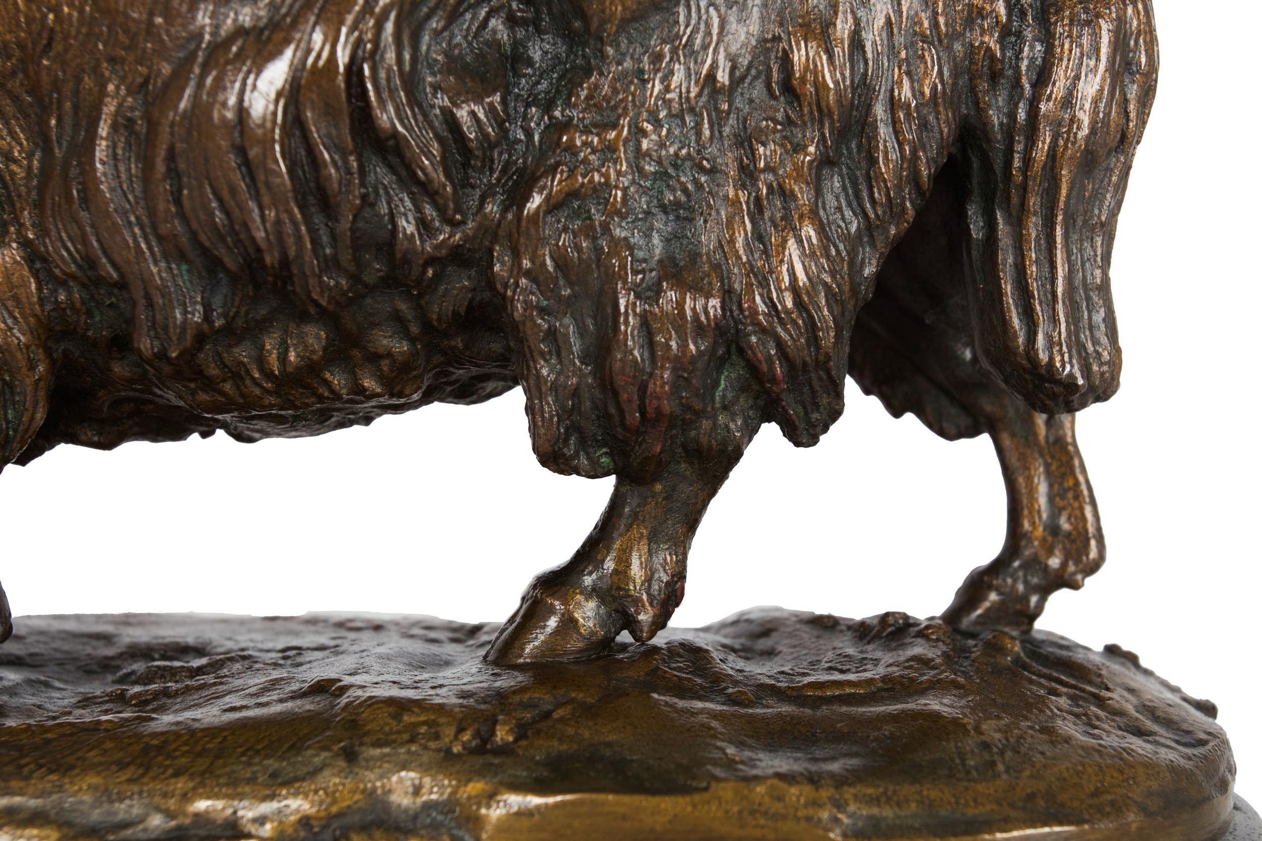 Rare French Antique Bronze Sculpture of European Bison by Isidore Bonheur c.1870 3