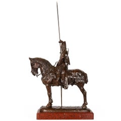 Rare French Antique Bronze Sculpture of Louis d’Orleans by Emmanuel Fremiet