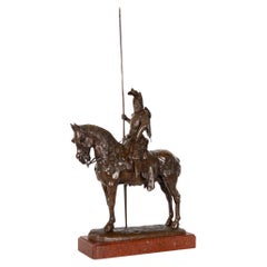 Rare sculpture française en bronze ancien de Louis d'Orléans par Emmanuel Fremiet