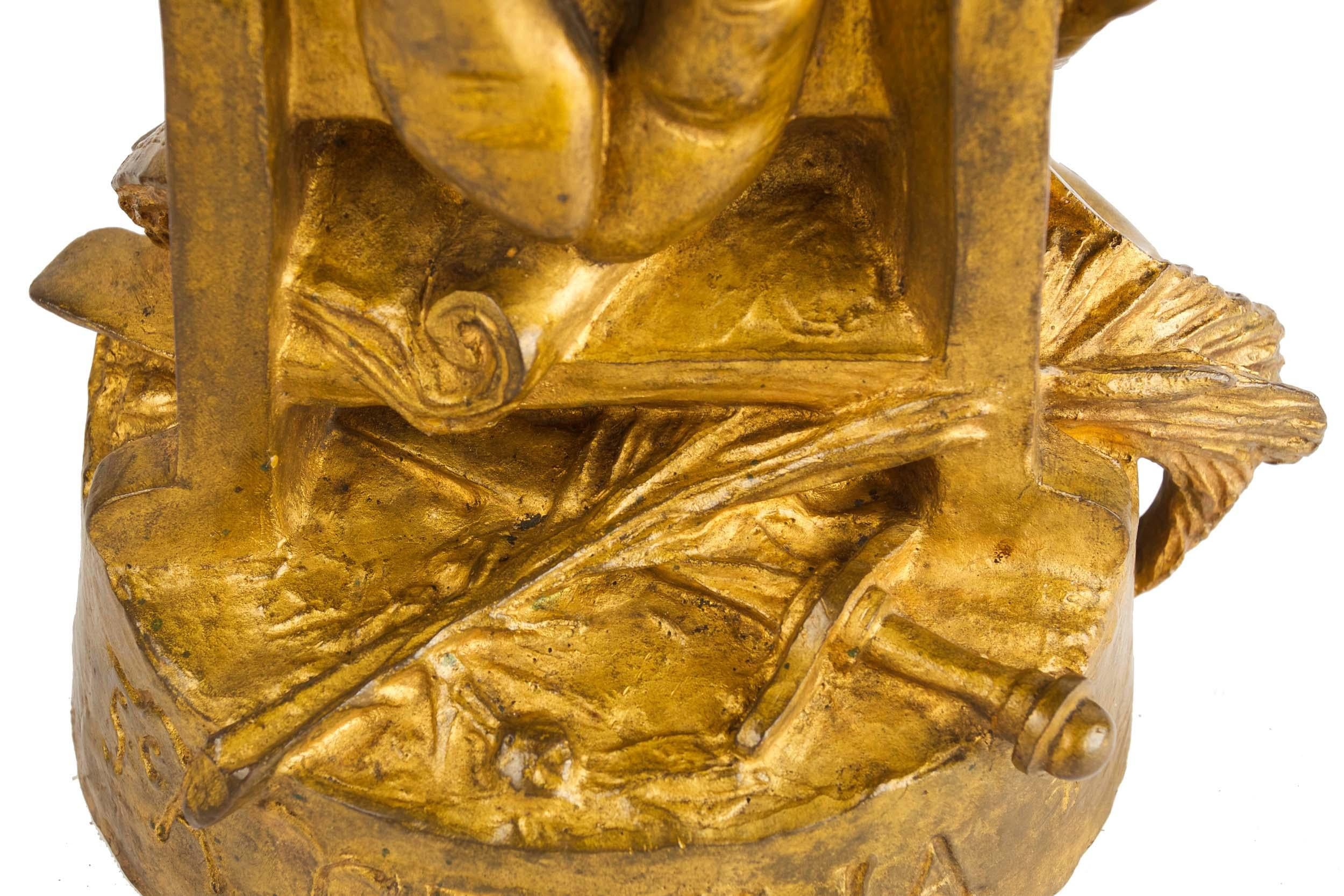 Rare French Antique Bronze Sculpture of St. Celicia by Emmanuel Fremiet 8