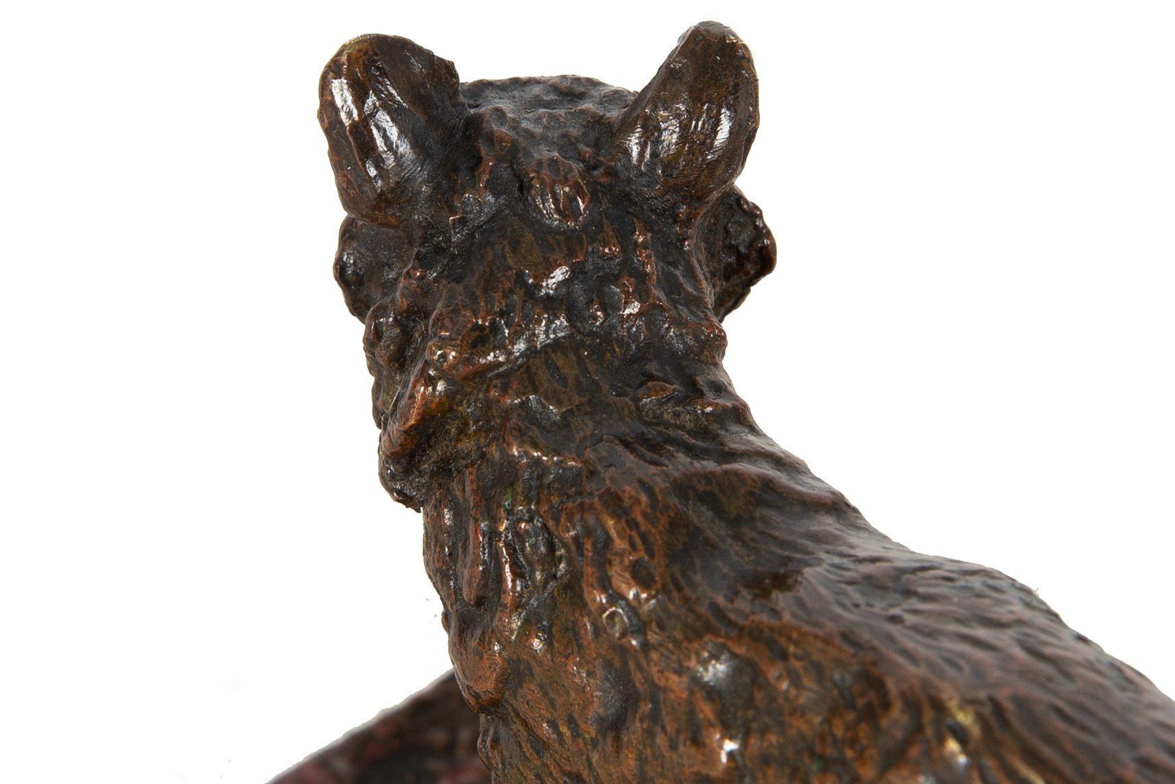 Rare French Antique Bronze Sculpture “Strolling Fox” after Pierre Jules Mêne 7