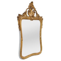 Rare French Antique Giltwood Mirror Louis XV Baroque Style, circa 1930