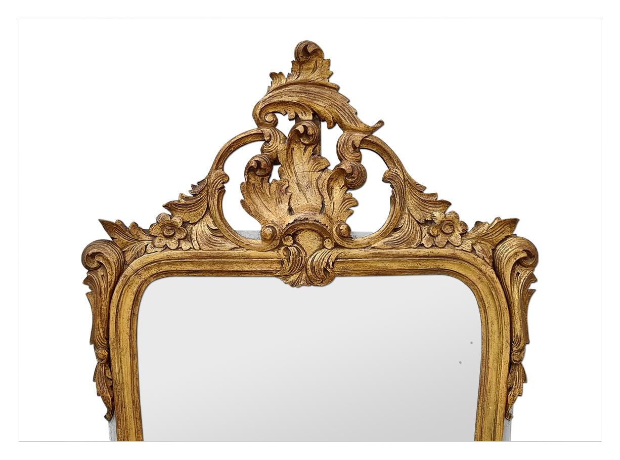 Rare French Antique Giltwood Mirror Louis XV Baroque Style, circa 1930  In Good Condition For Sale In Paris, FR