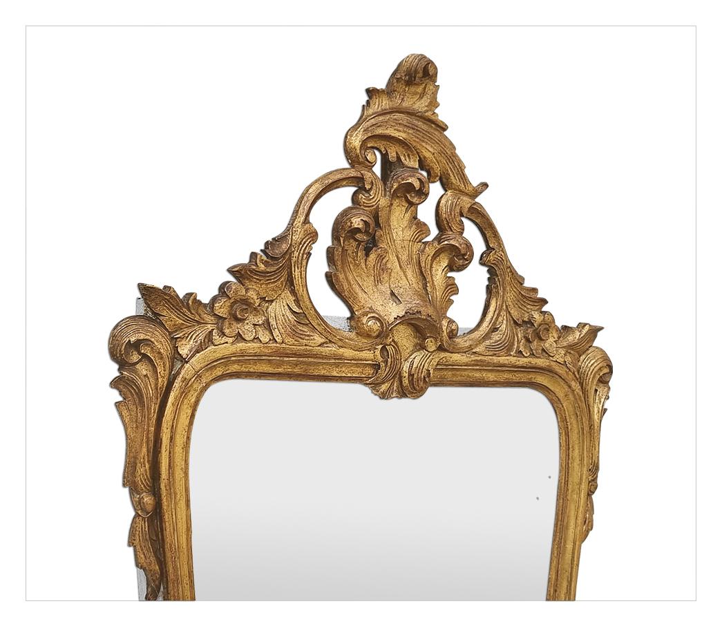 Mid-20th Century Rare French Antique Giltwood Mirror Louis XV Baroque Style, circa 1930  For Sale