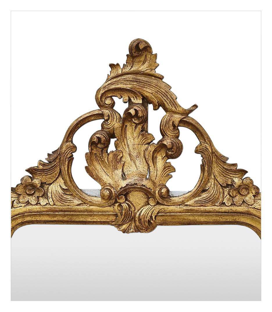 Rare French Antique Giltwood Mirror Louis XV Baroque Style, circa 1930  For Sale 2
